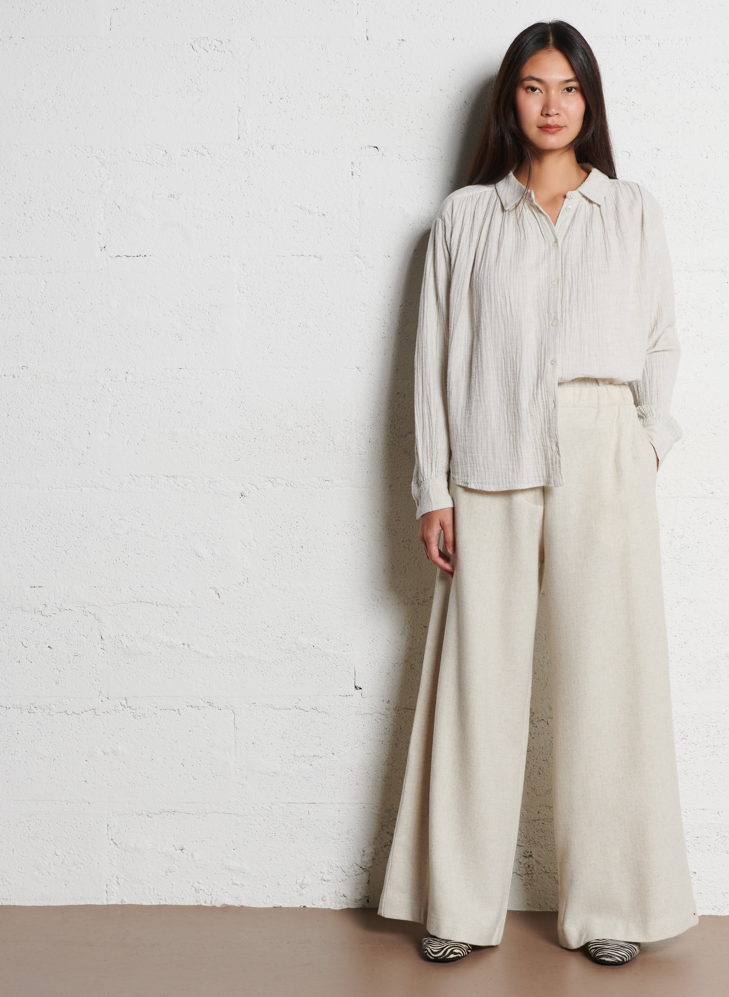 Chemise oversize col classique en coton MASSCOB Argent