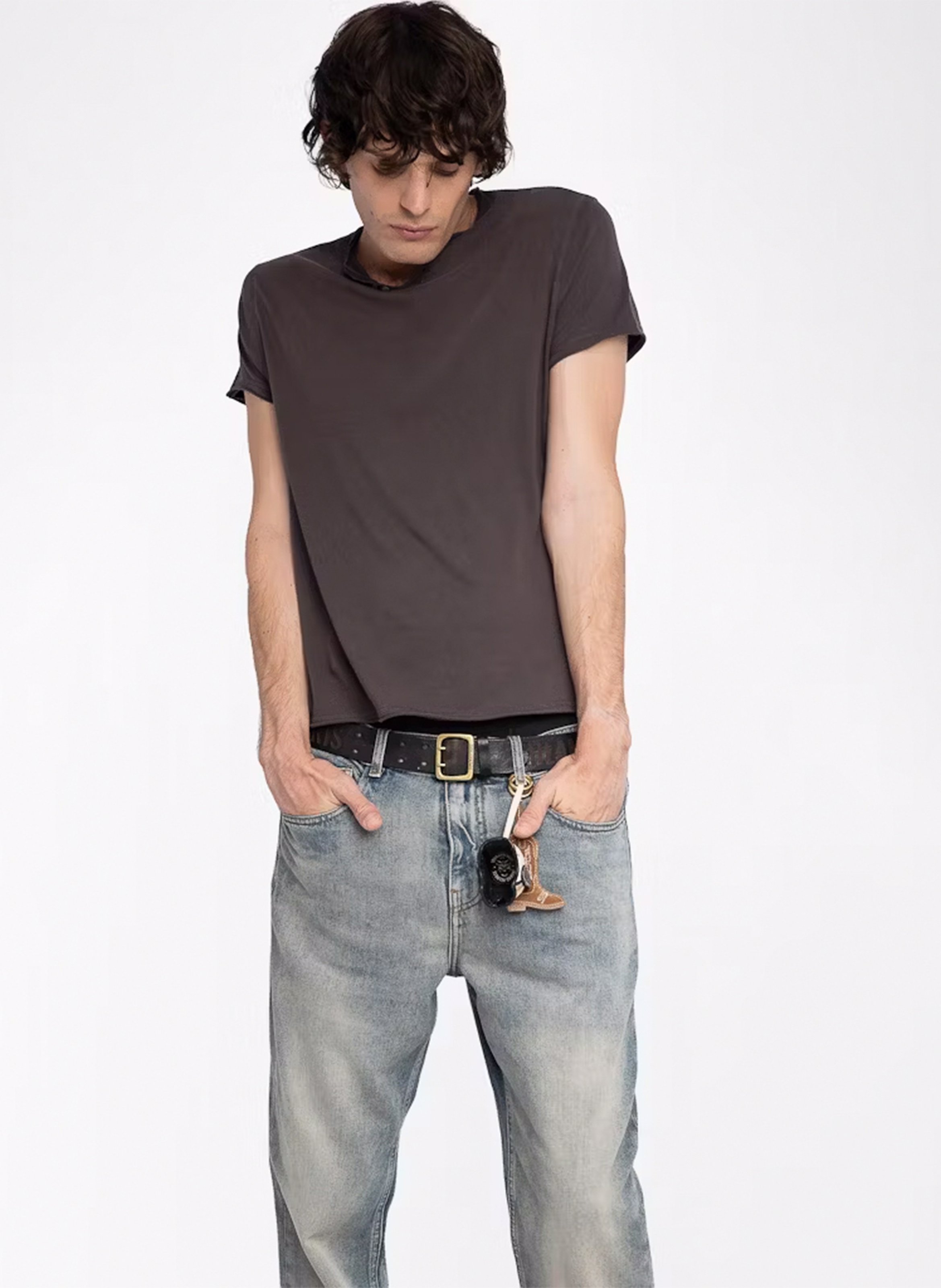 Tee-shirt col V en coton ZADIG&amp;VOLTAIRE Noir