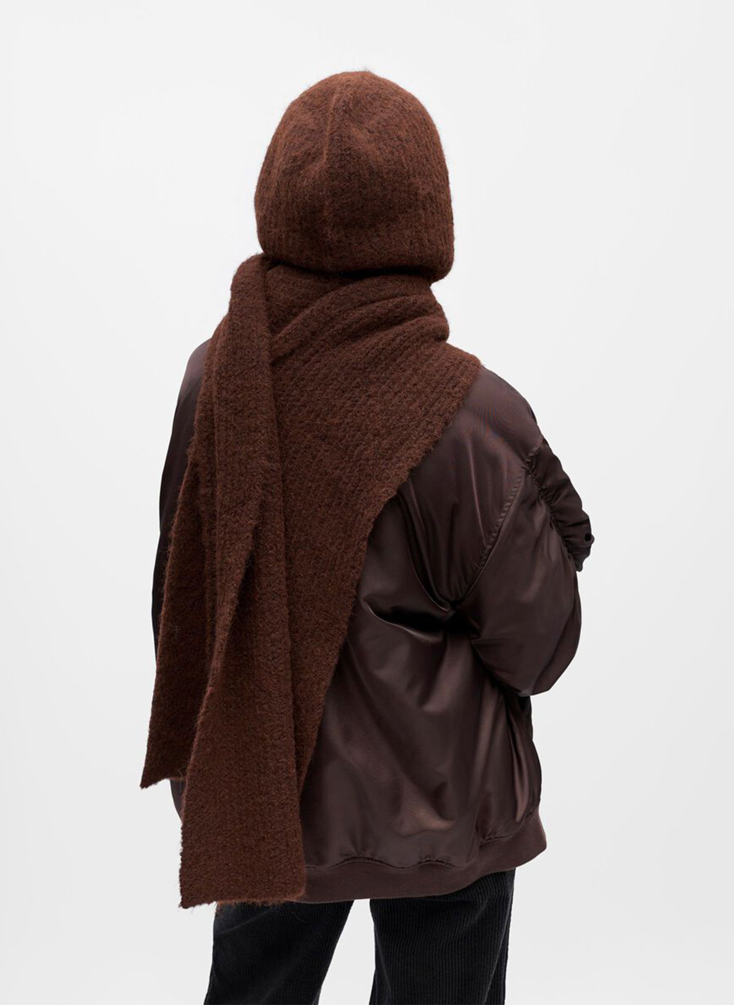 Cagoule en maille OBJECT Marron