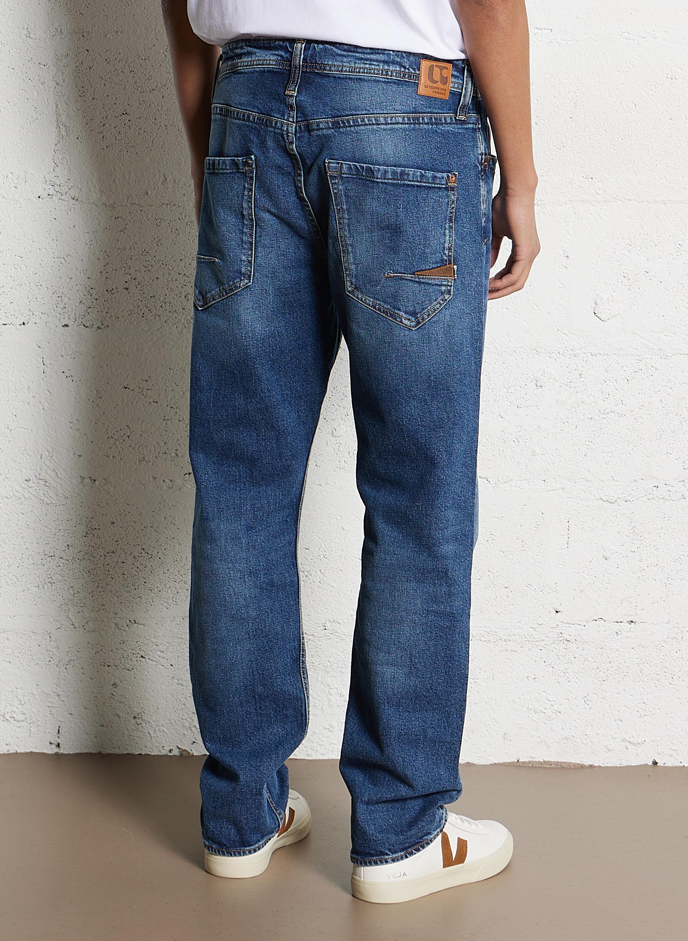 Cotton-blend wide-leg jeans LE TEMPS DES CERISES Blue