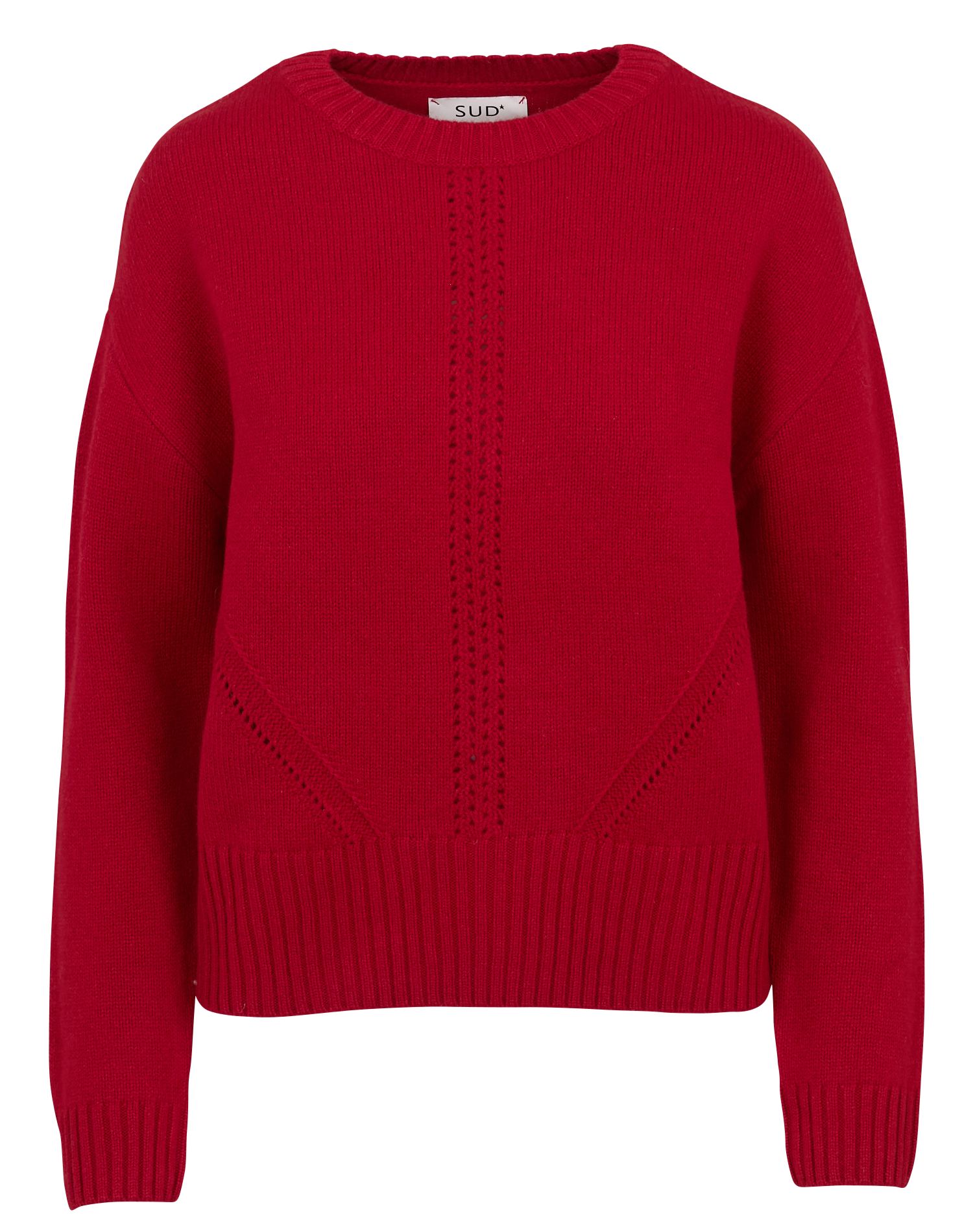 Rundhalsausschnitt Wollpullover SUD EXPRESS Rot