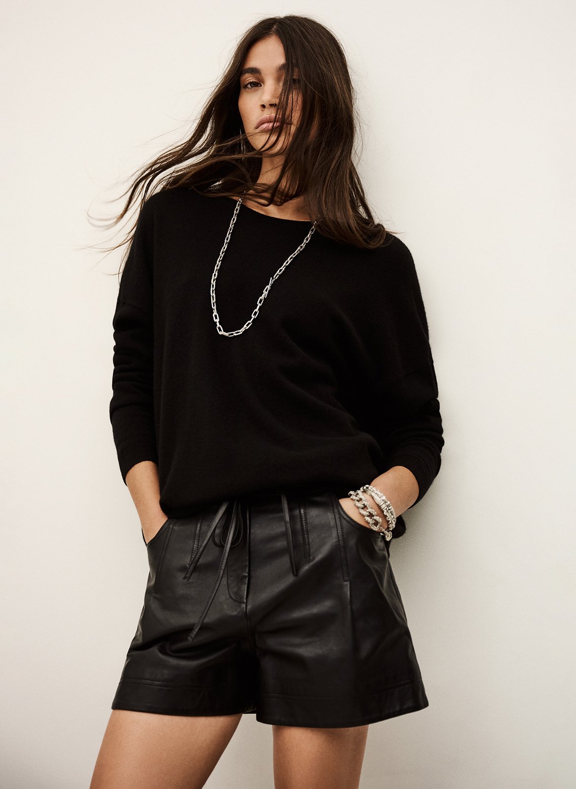 Kasjmier trui met V-hals BA&SH