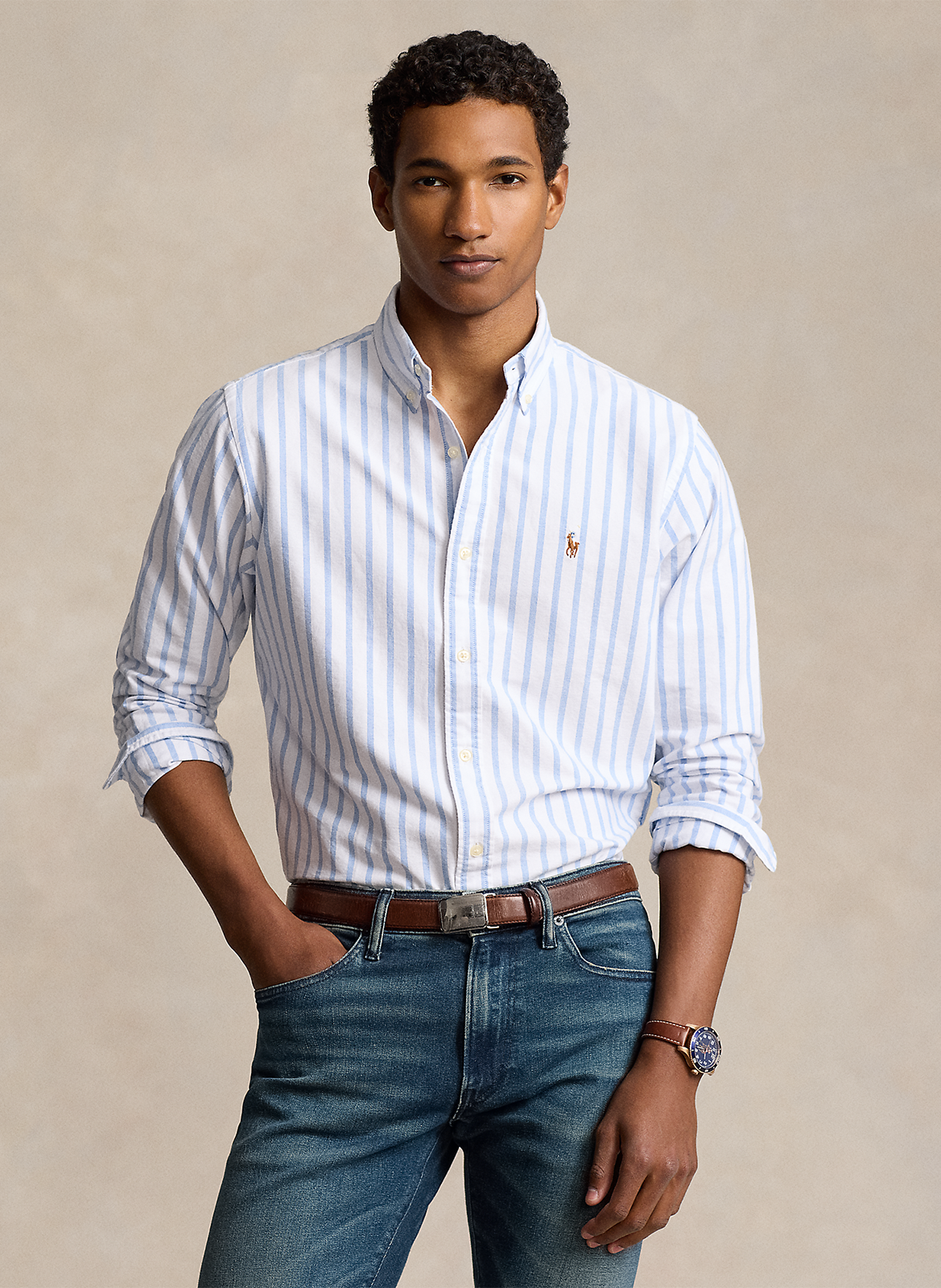 Buttoned striped decorated shirt with long sleeves POLO RALPH LAUREN White