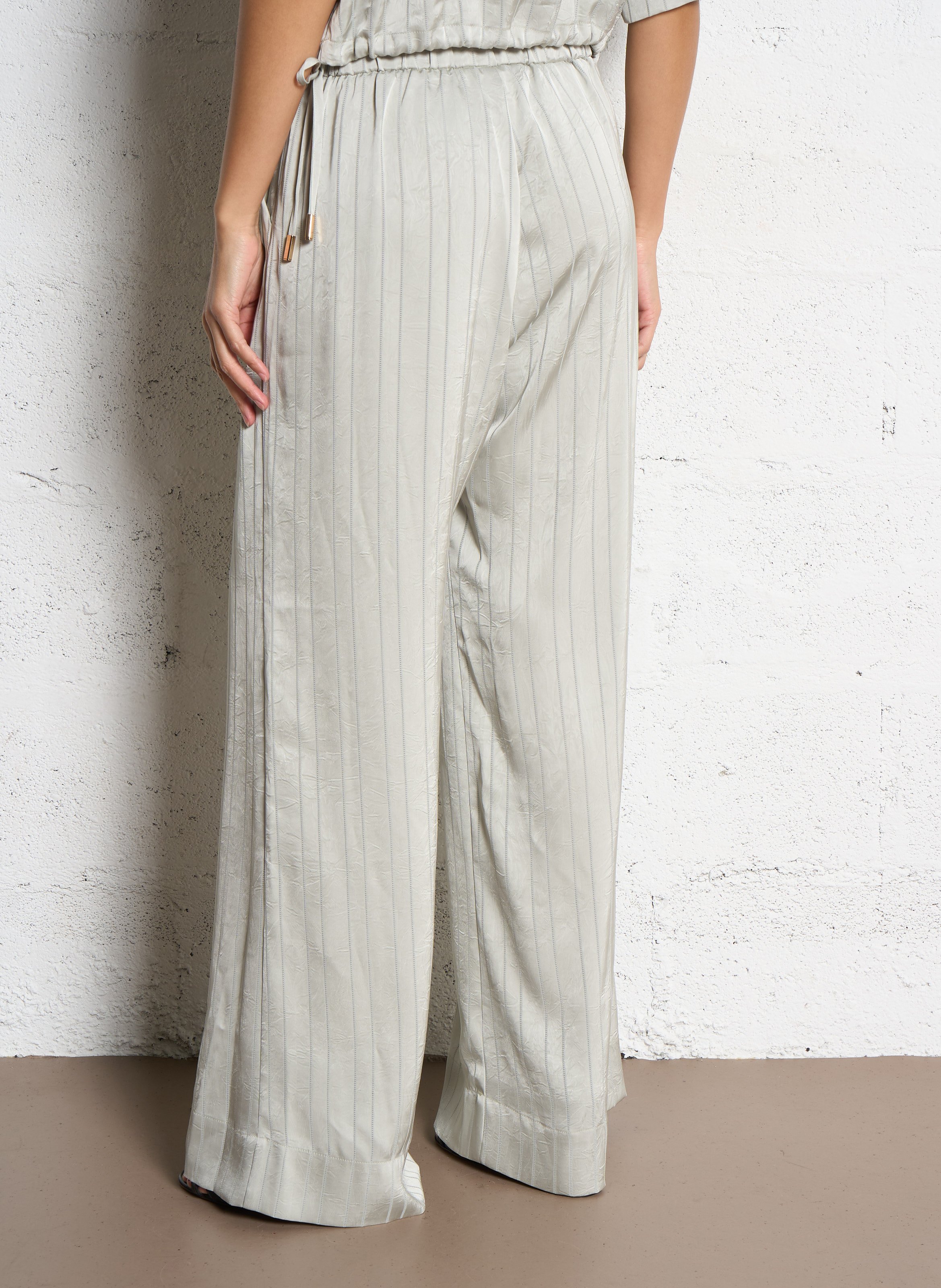 Pantalon large satiné SUNCOO Vert