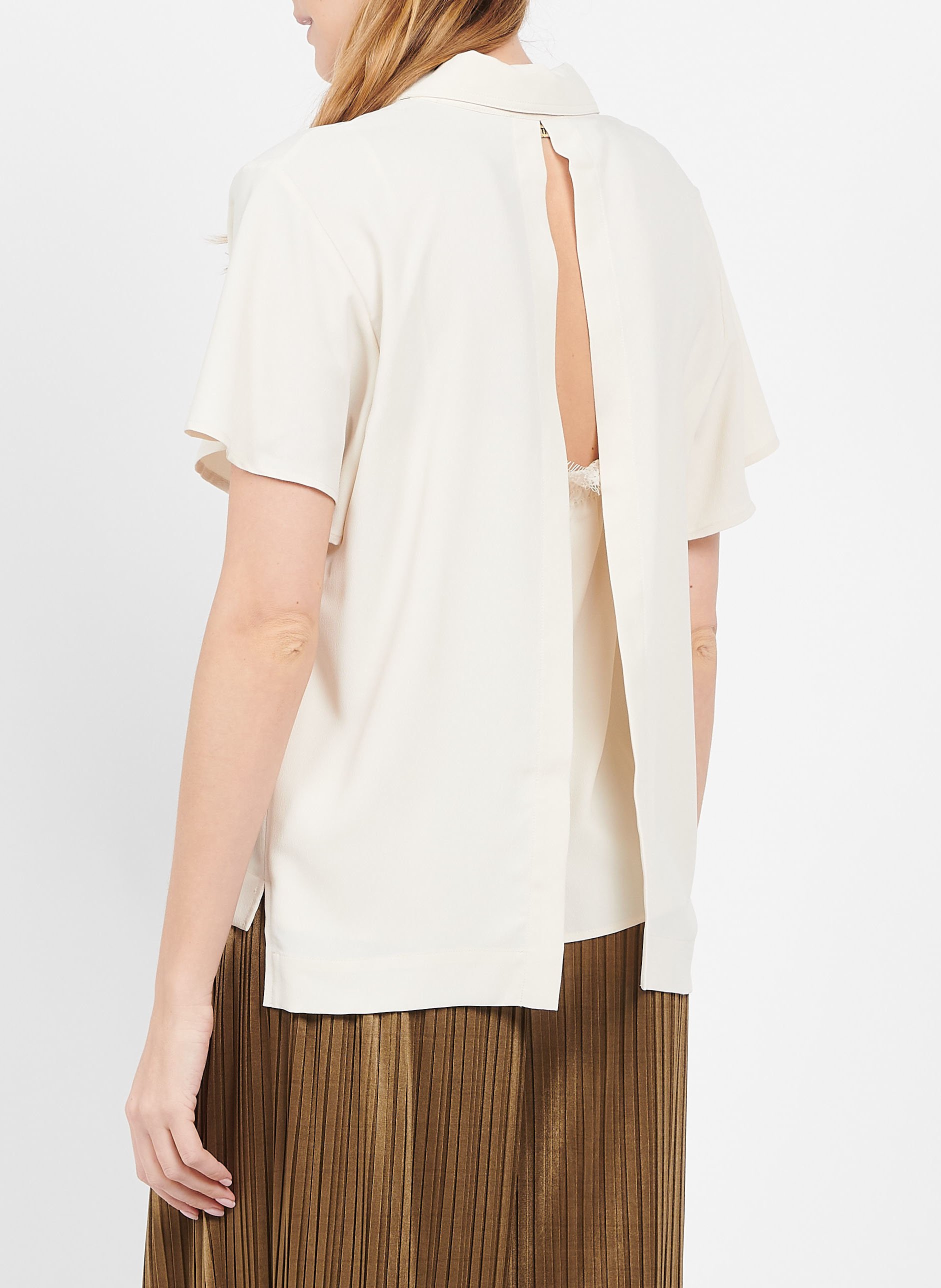 Fluid shirt with classic collar TWINSET Beige
