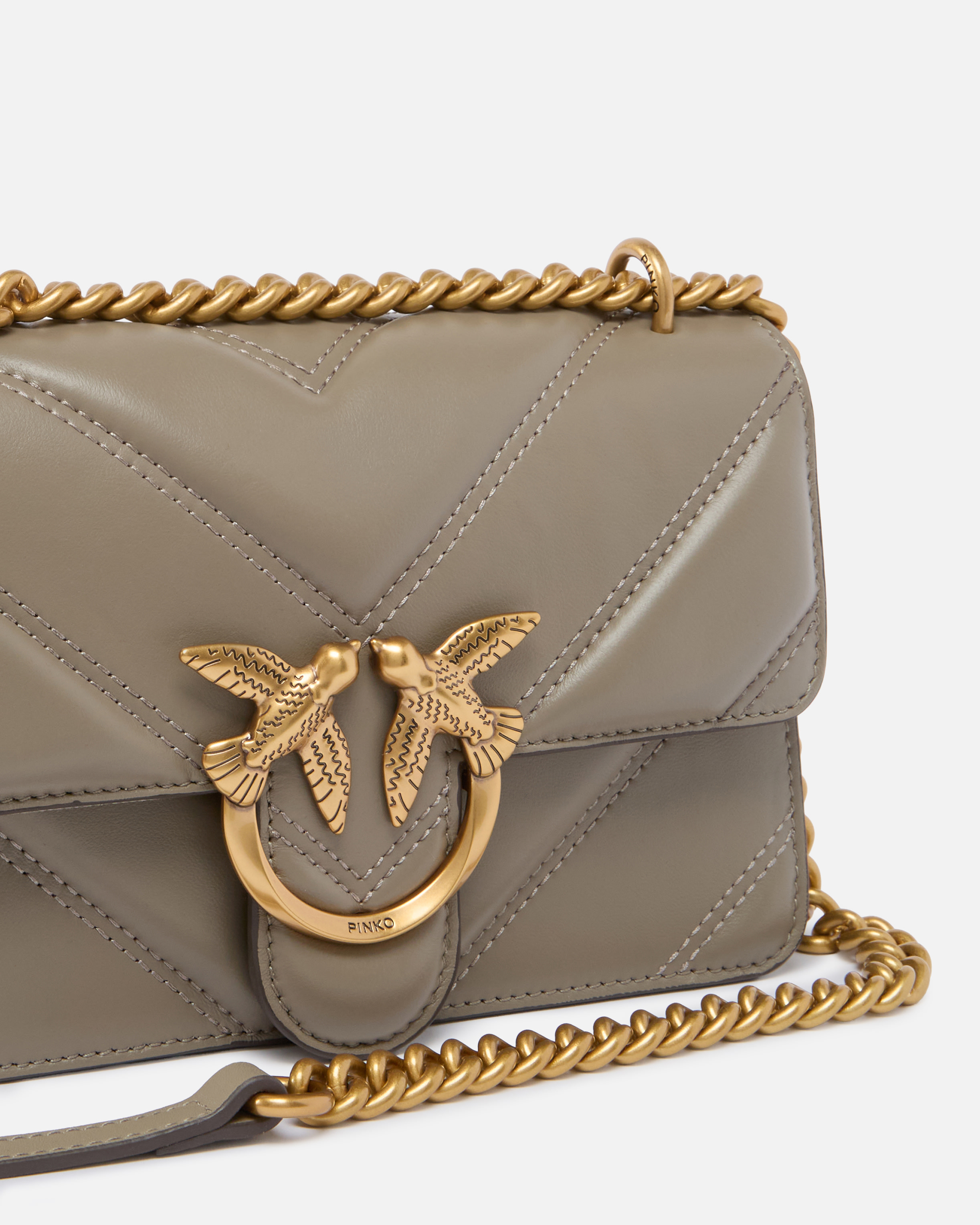 Small love bag one leather handbag PINKO Brown