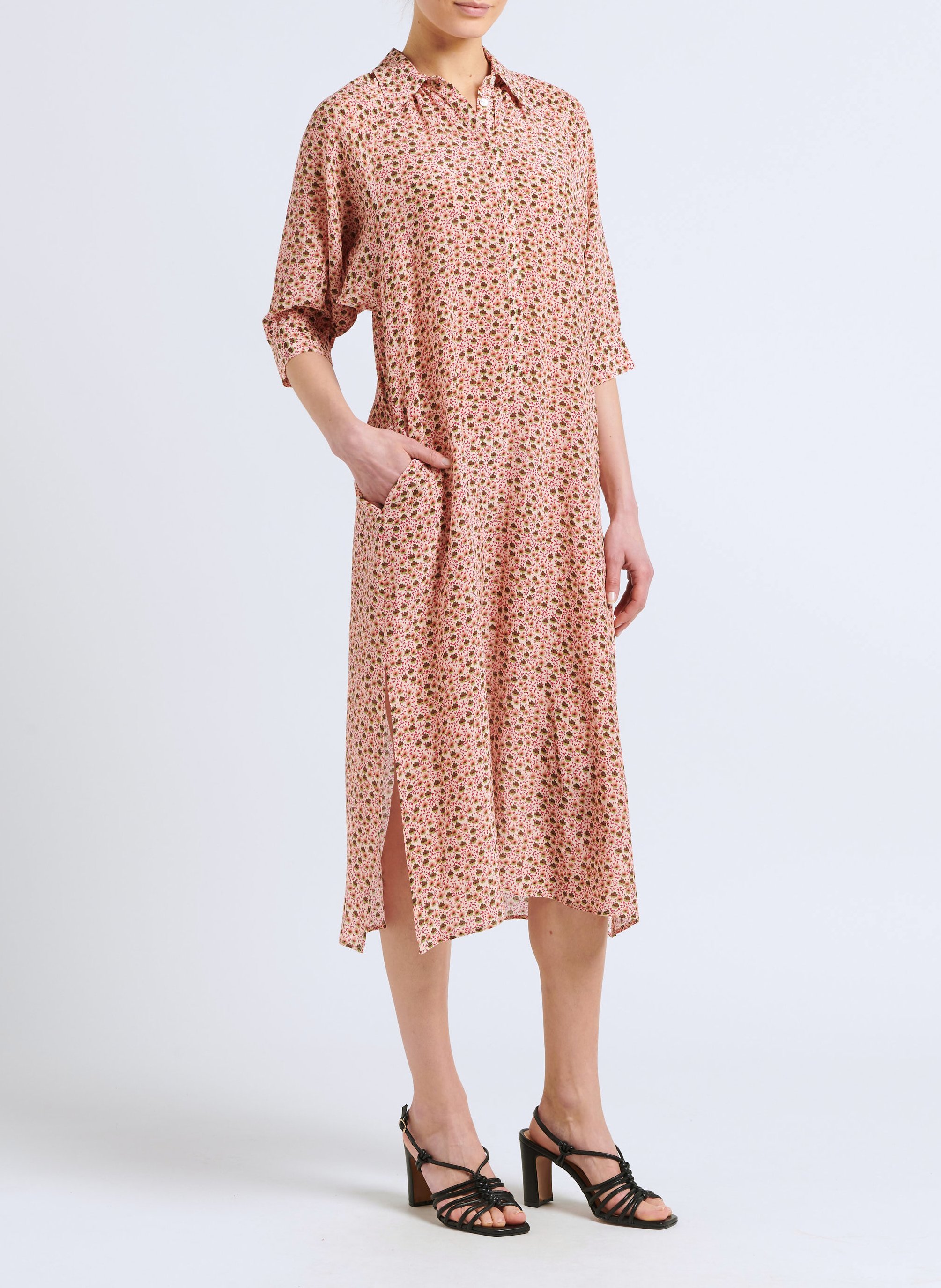 Robe chemise à col classique PAUL AND JOE Rose