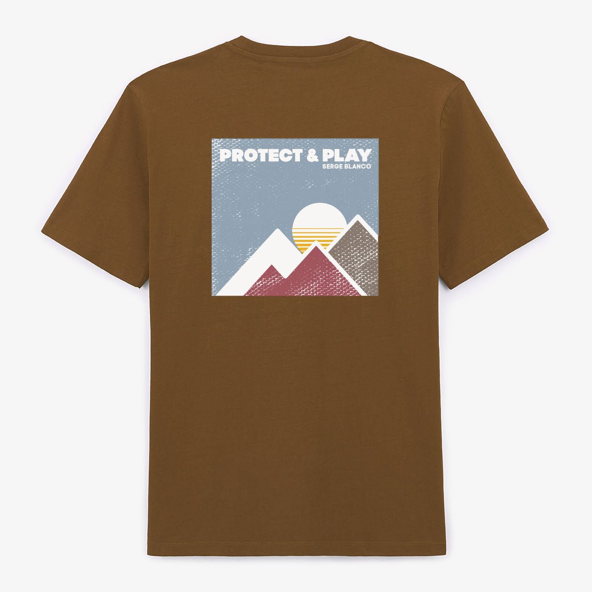 Short-sleeved cotton printed T-shirt SERGE BLANCO Brown