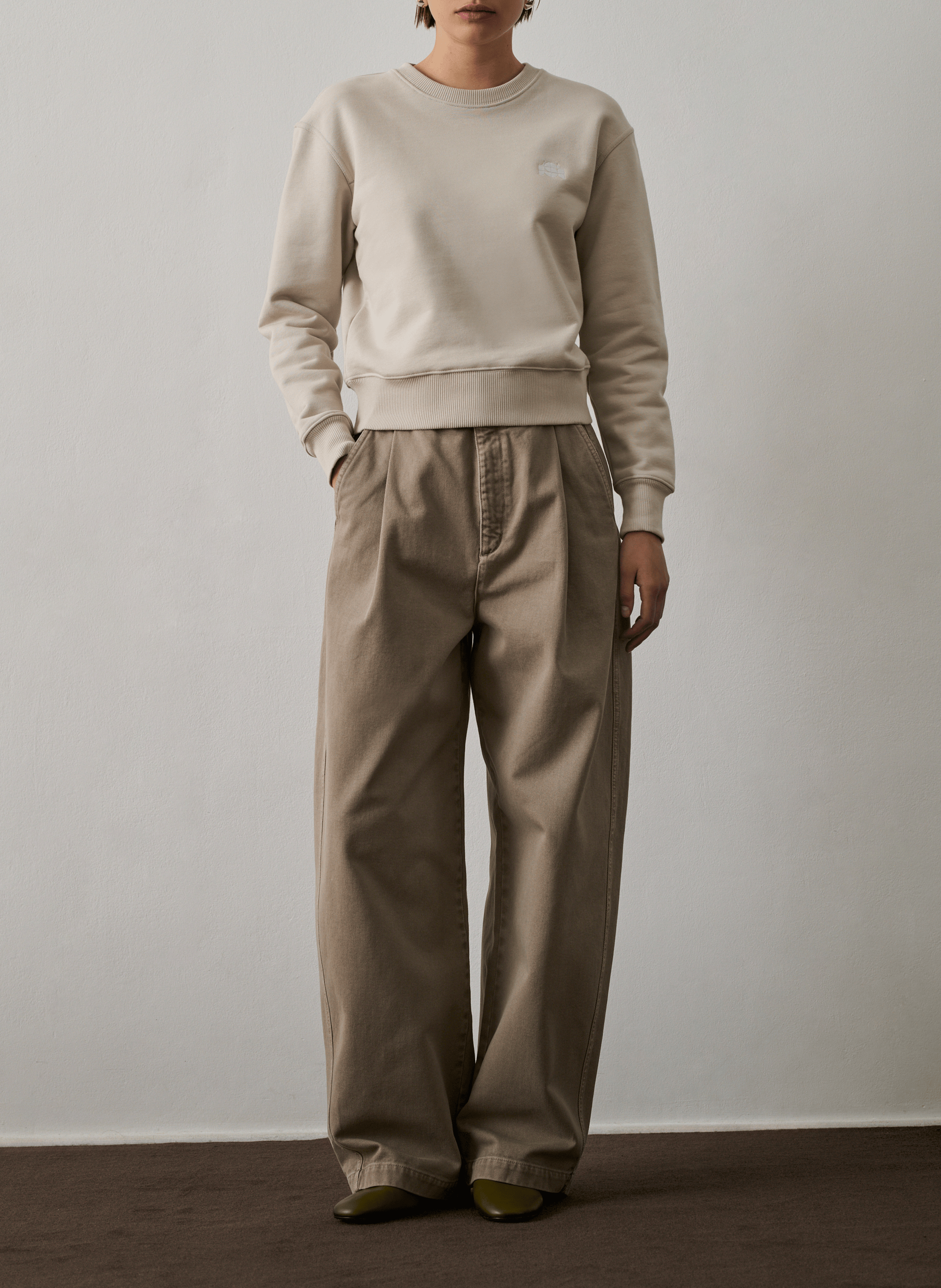 Gerader Bio-Baumwollpullover SOEUR Weiss