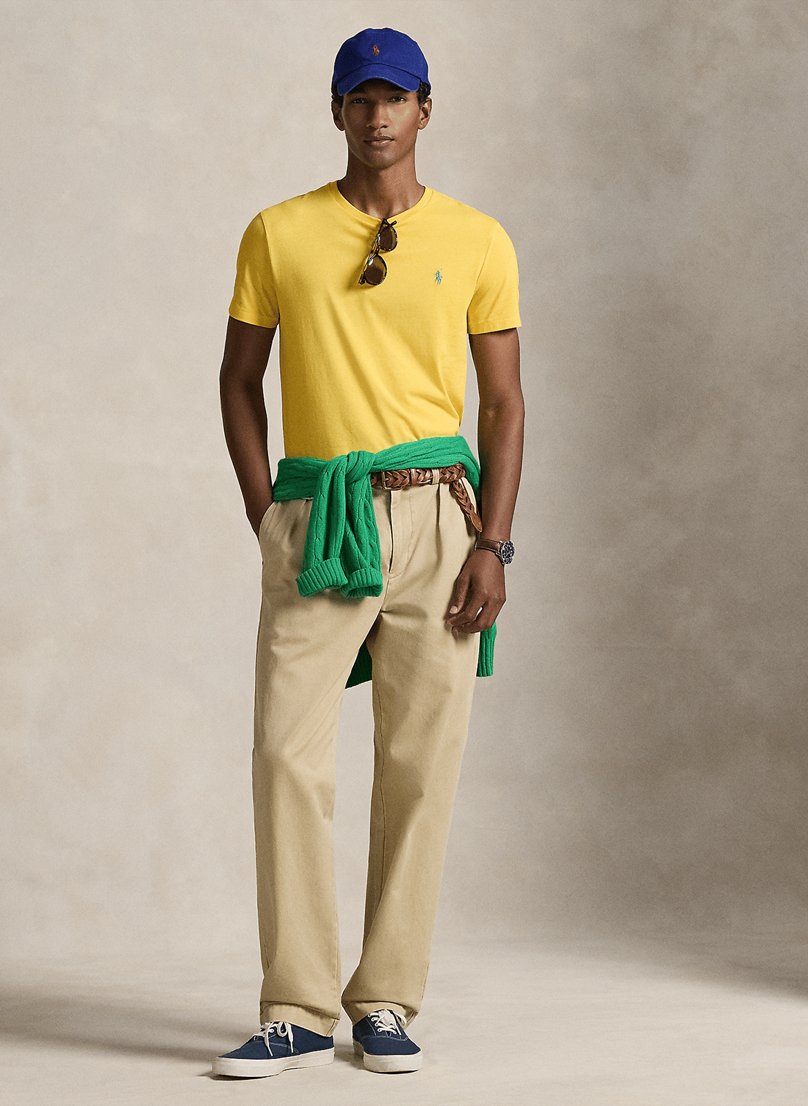 Slim-fit cotton T-shirt POLO RALPH LAUREN Yellow