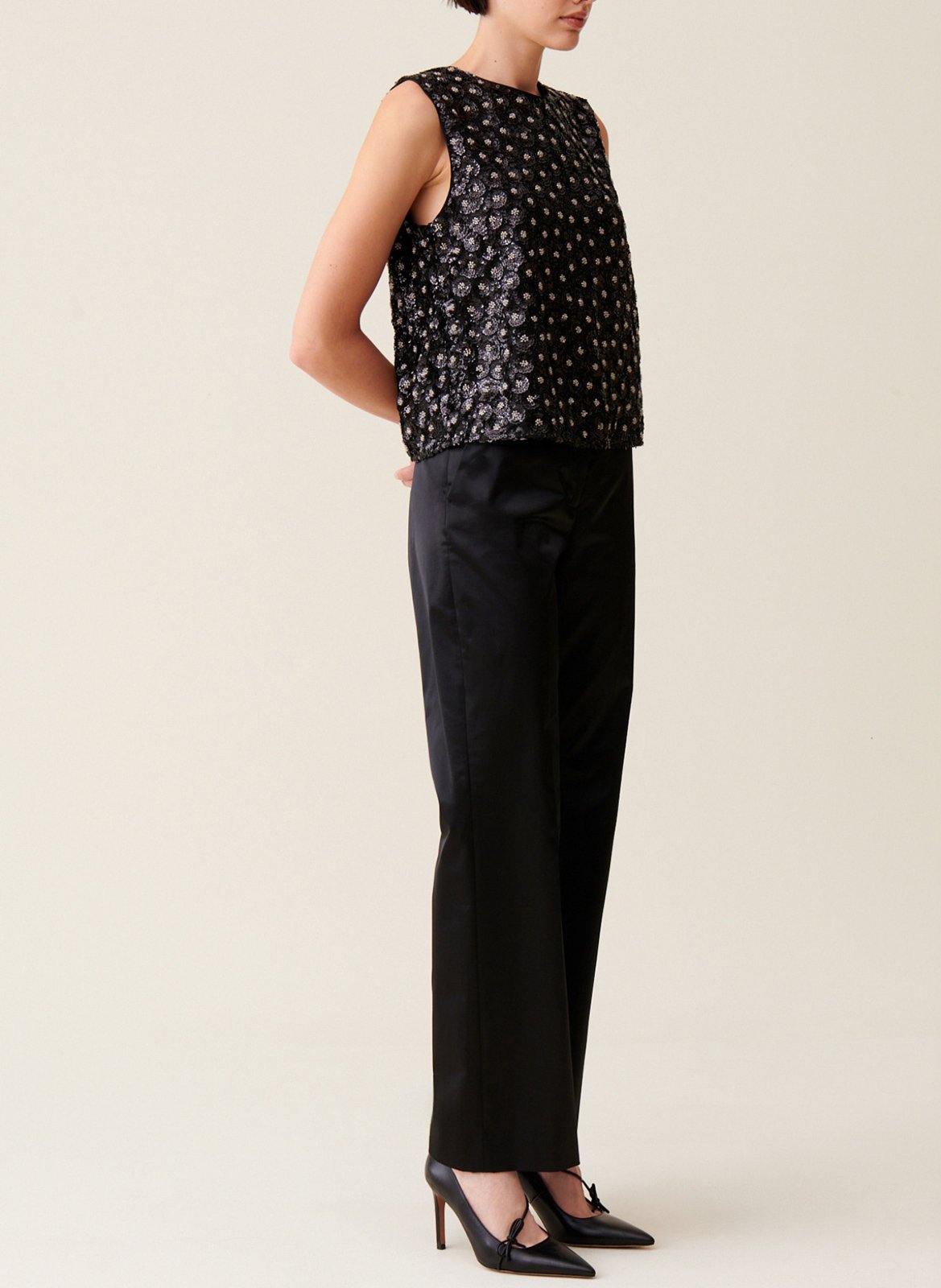 Top droit à sequins CLAUDIE PIERLOT Noir