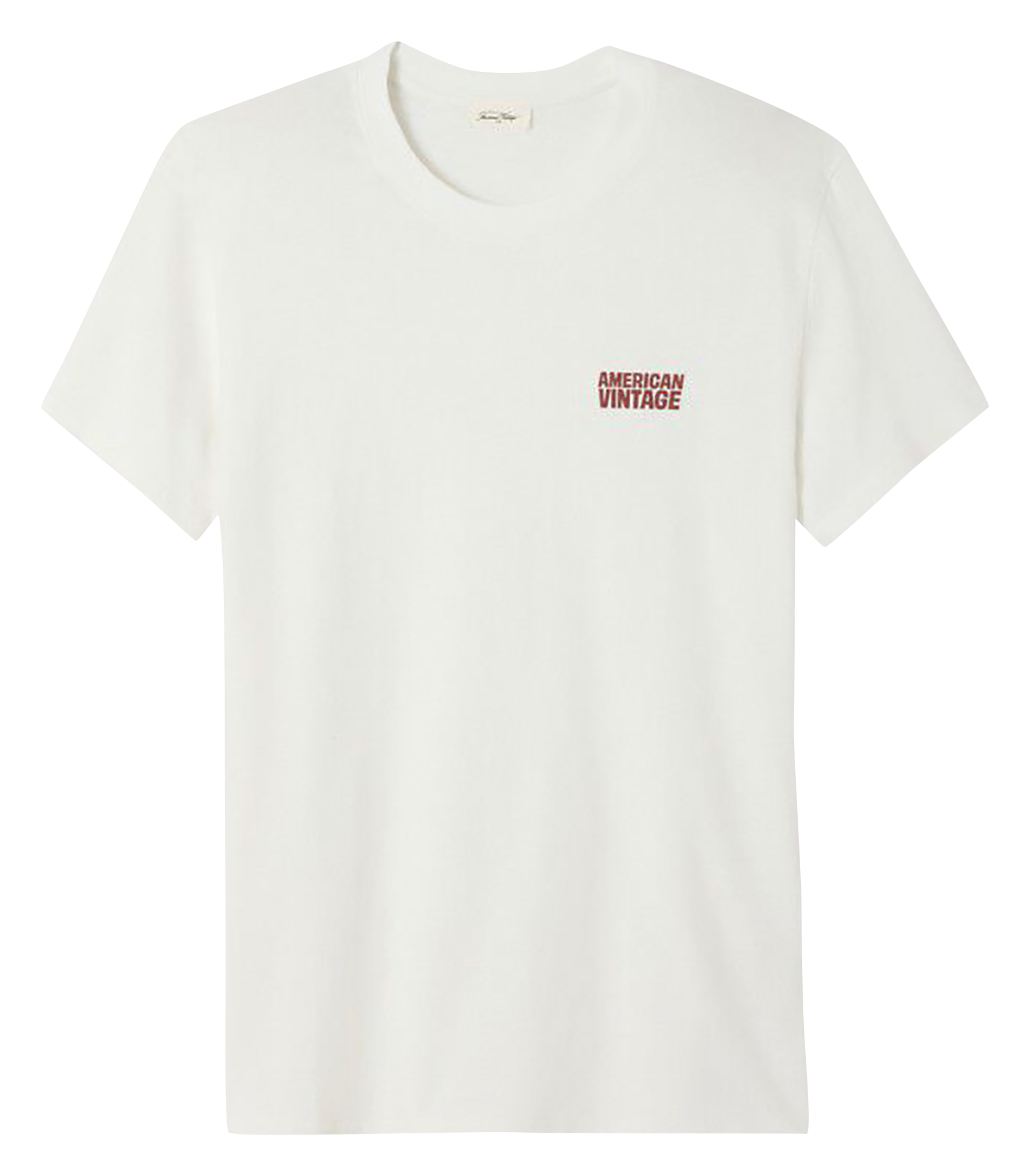 Tee-shirt droit col rond en coton AMERICAN VINTAGE Blanc