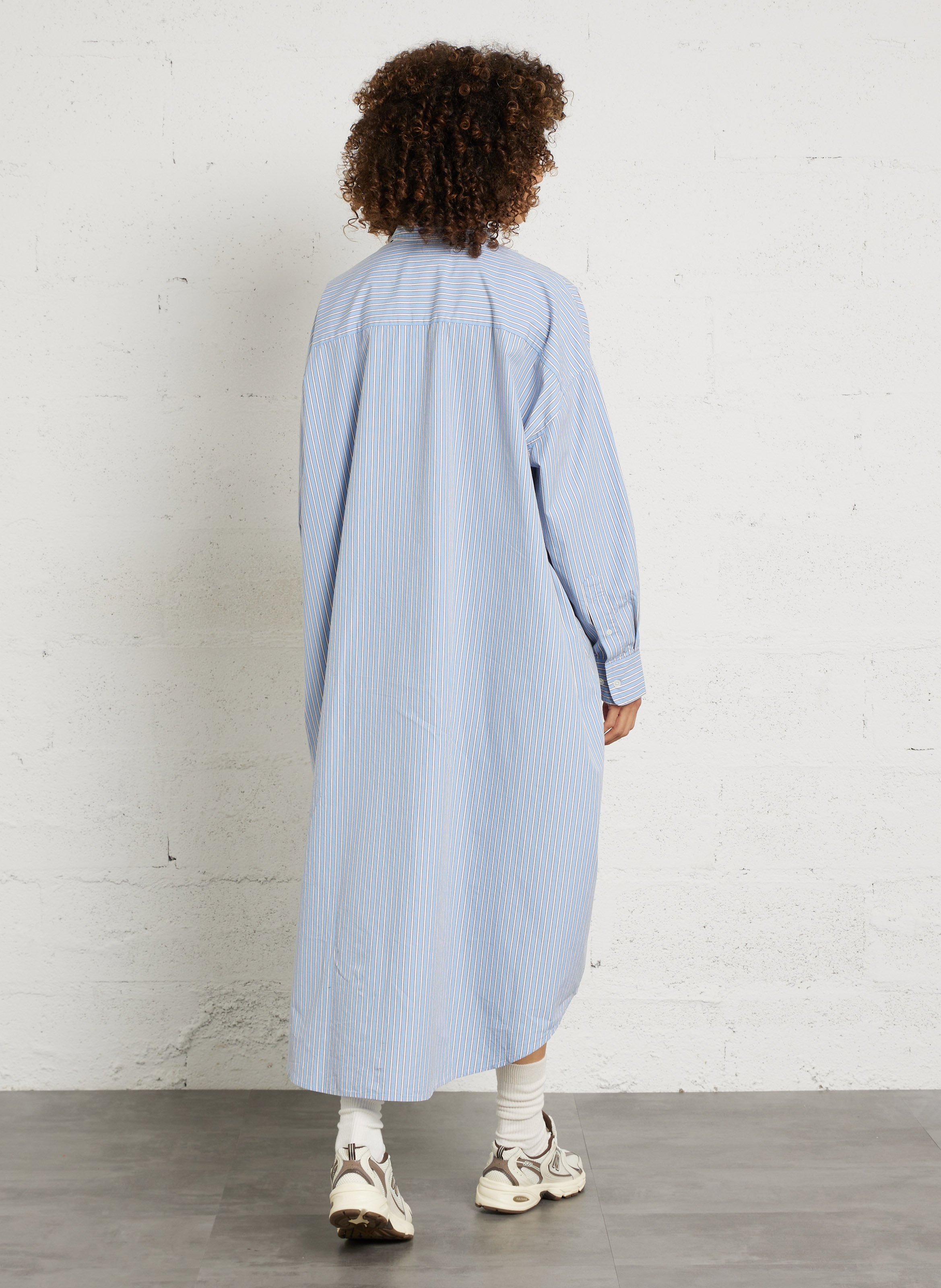 Gestreepte, katoenen overhemdjurk met klassieke kraag BELLEROSE Gestreepte