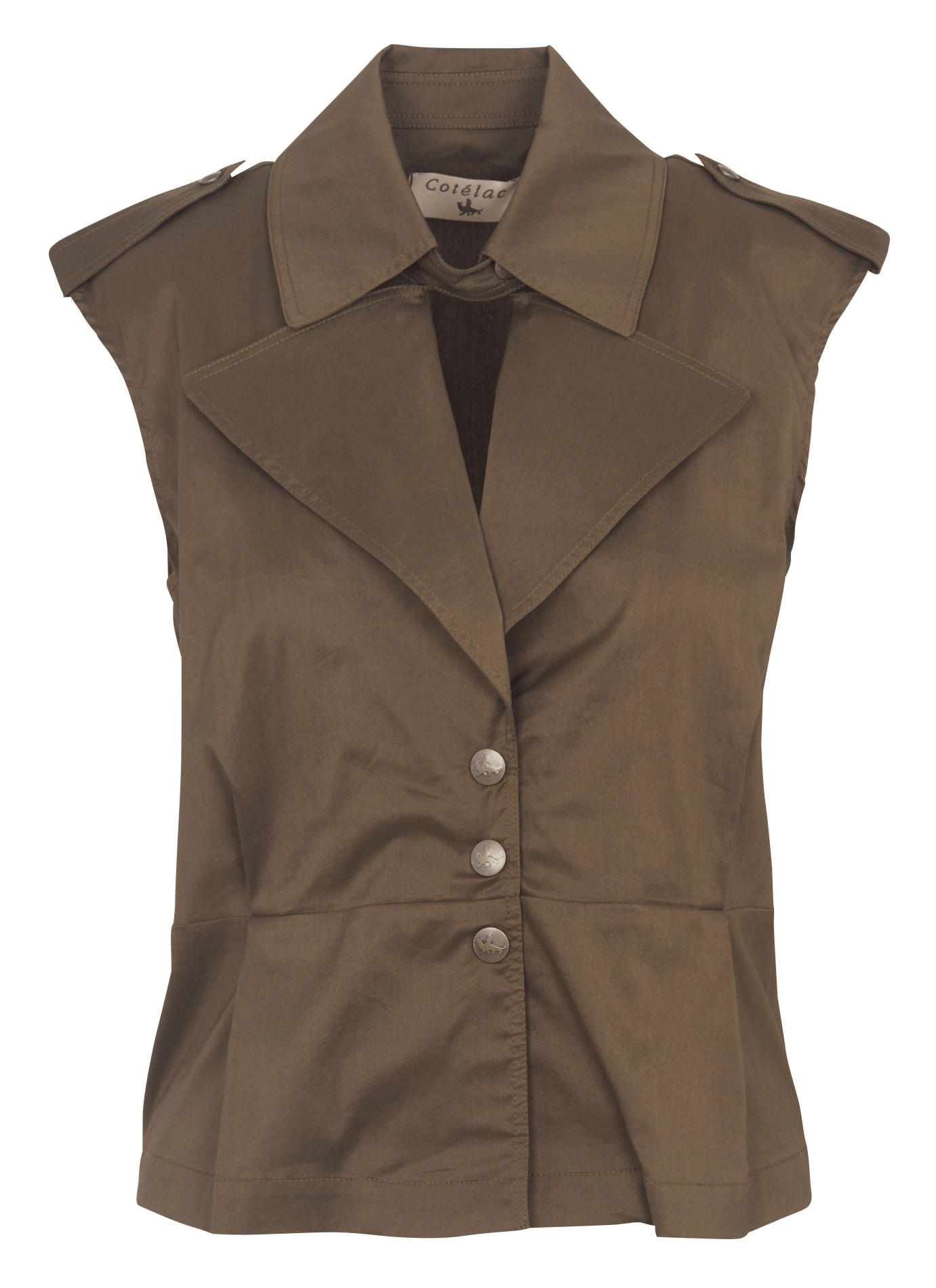 Cotton and wool shirt with tailored collar COTELAC Brown