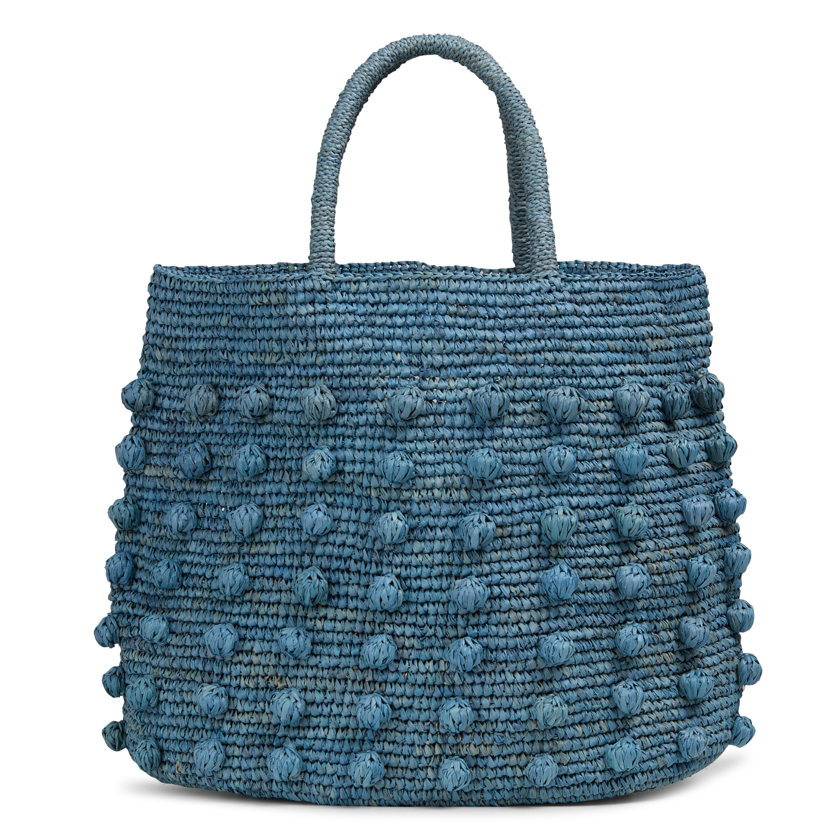 Borsa a mano in rafia CAMALYA Blu