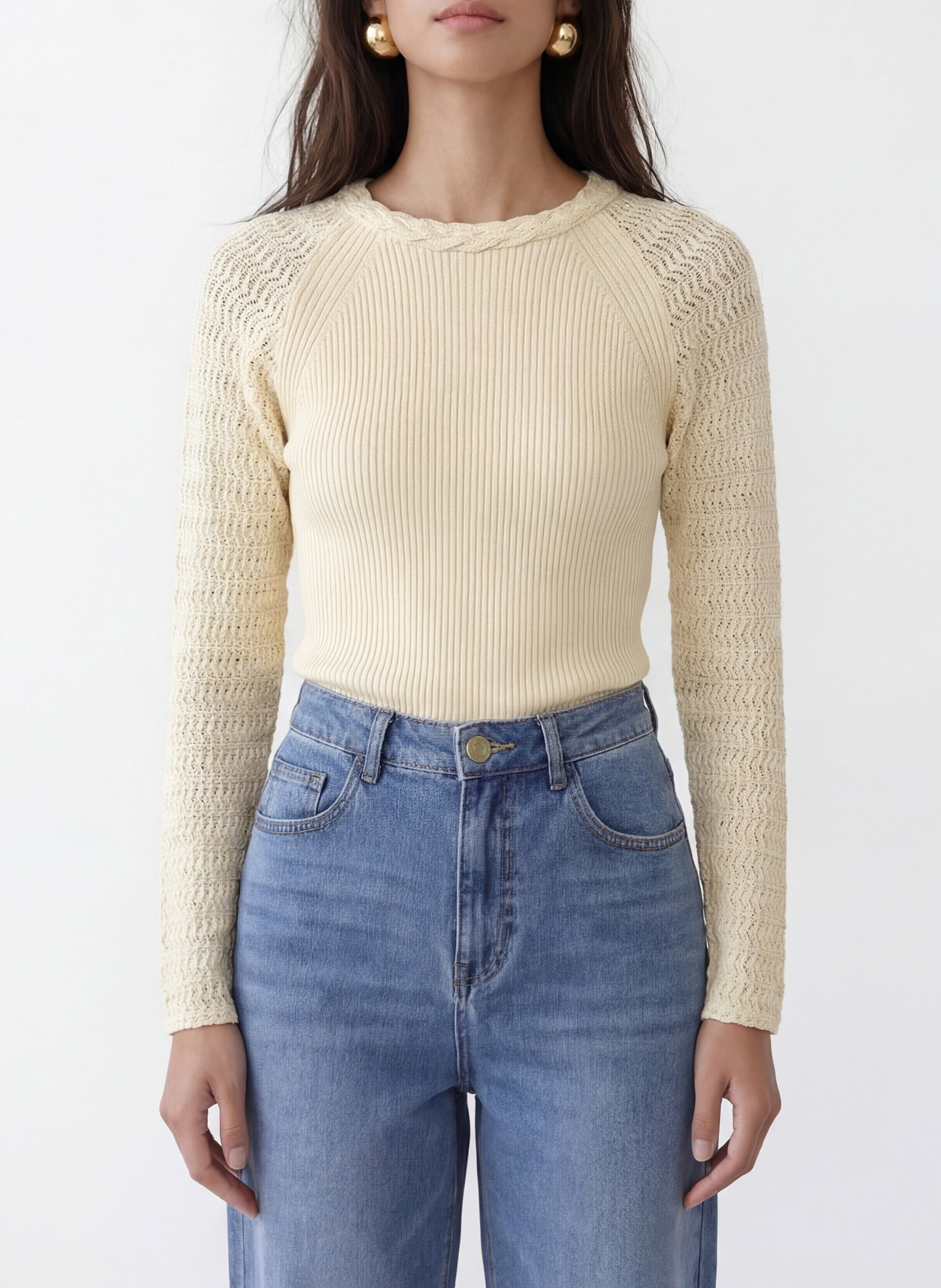 Pull col rond  KOOKAI Blanc