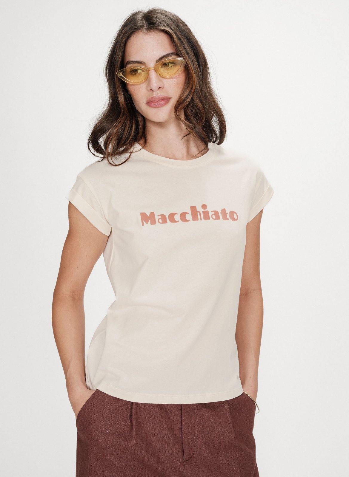 Effen T-shirt GRACE ET MILA Bruin