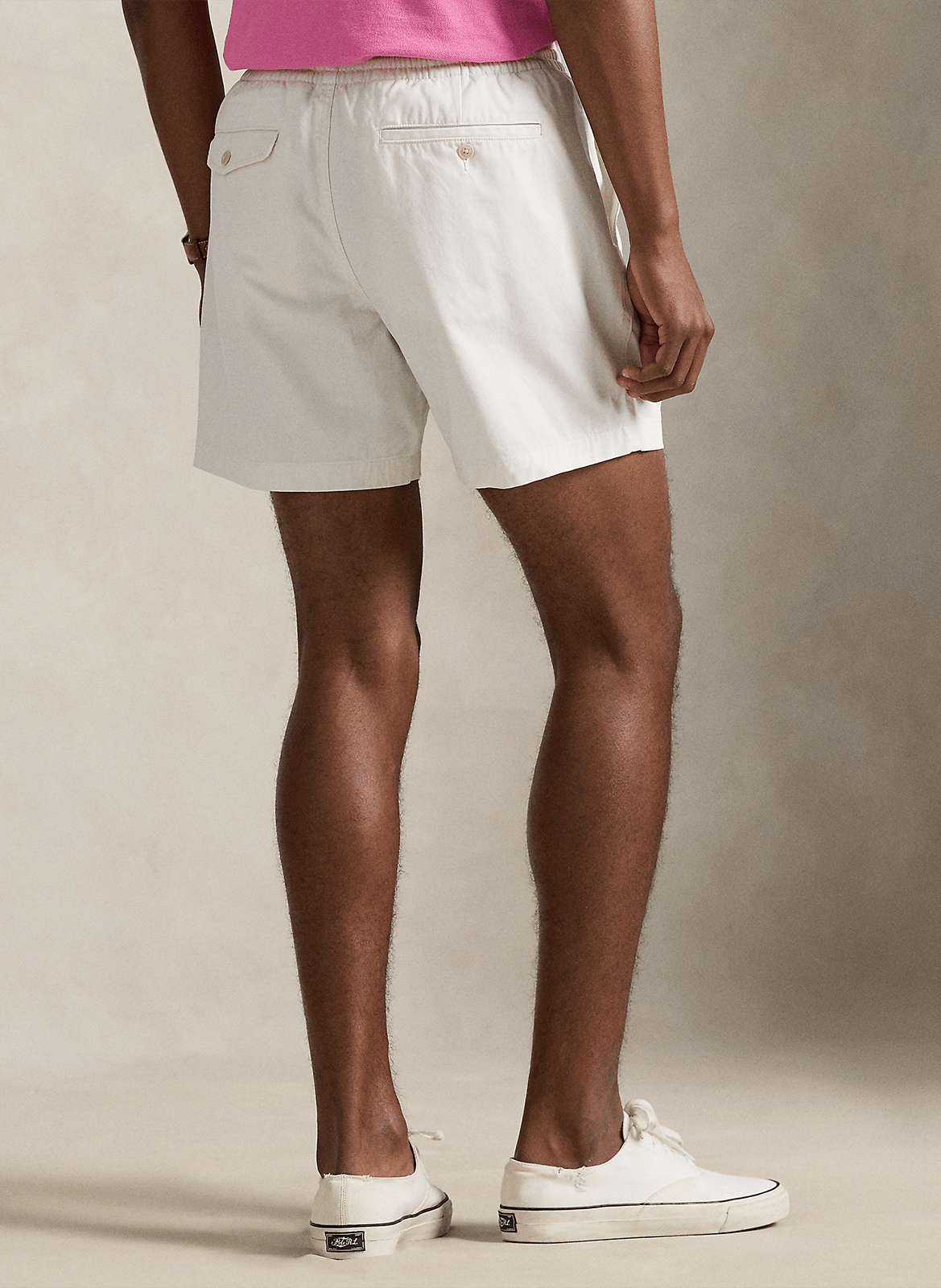 Short en coton Blanc