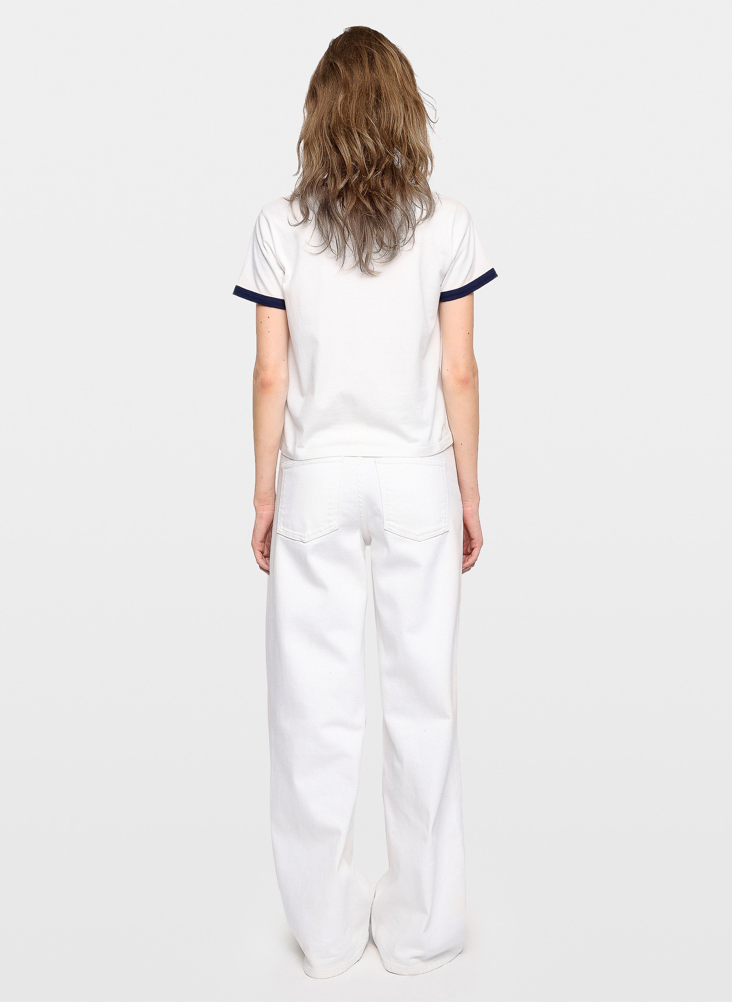 Tee-shirt droit col rond sérigraphié en coton bio ZADIG&VOLTAIRE Blanc