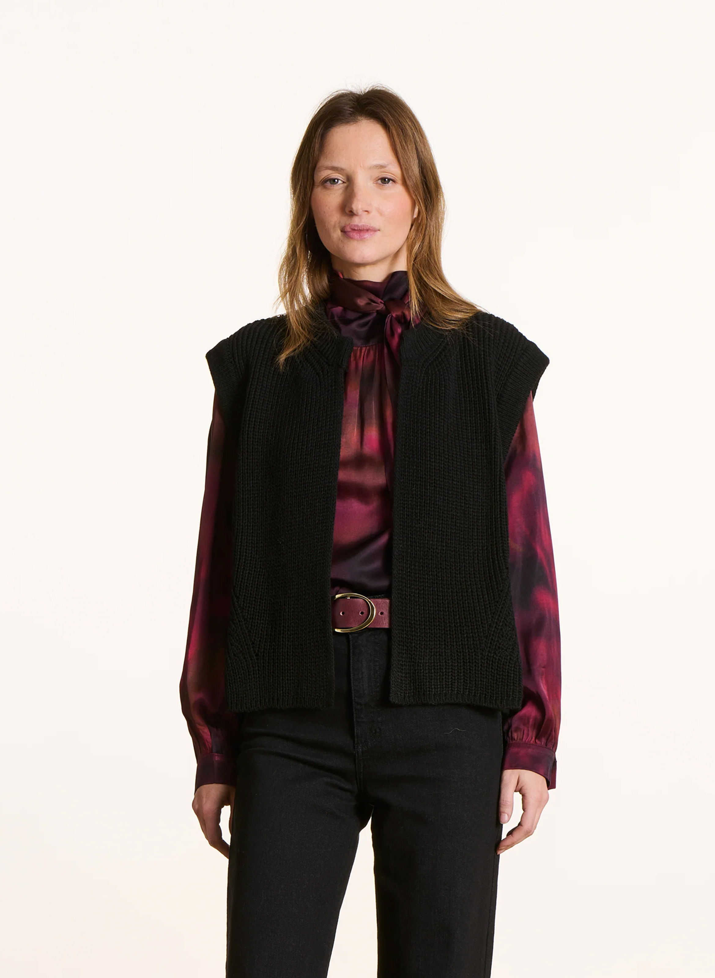 Gilet col rond  LA FEE MARABOUTEE