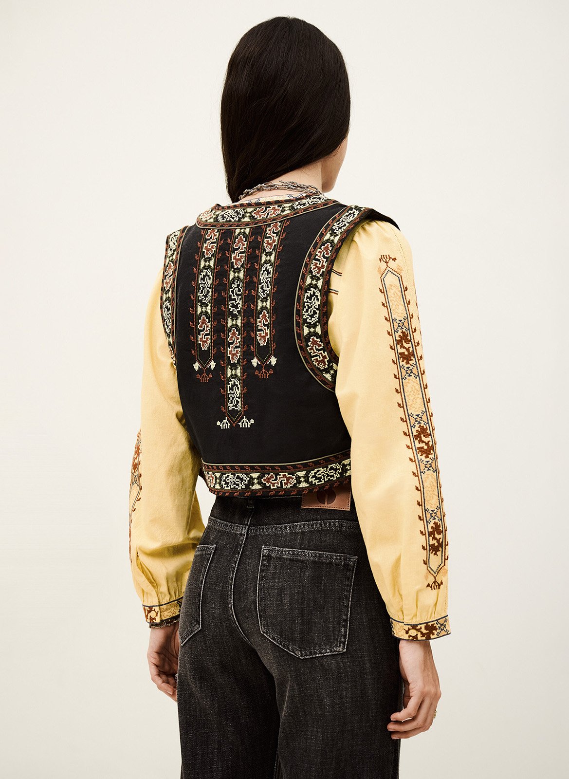 Veste sans manches brodée BA&SH Noir