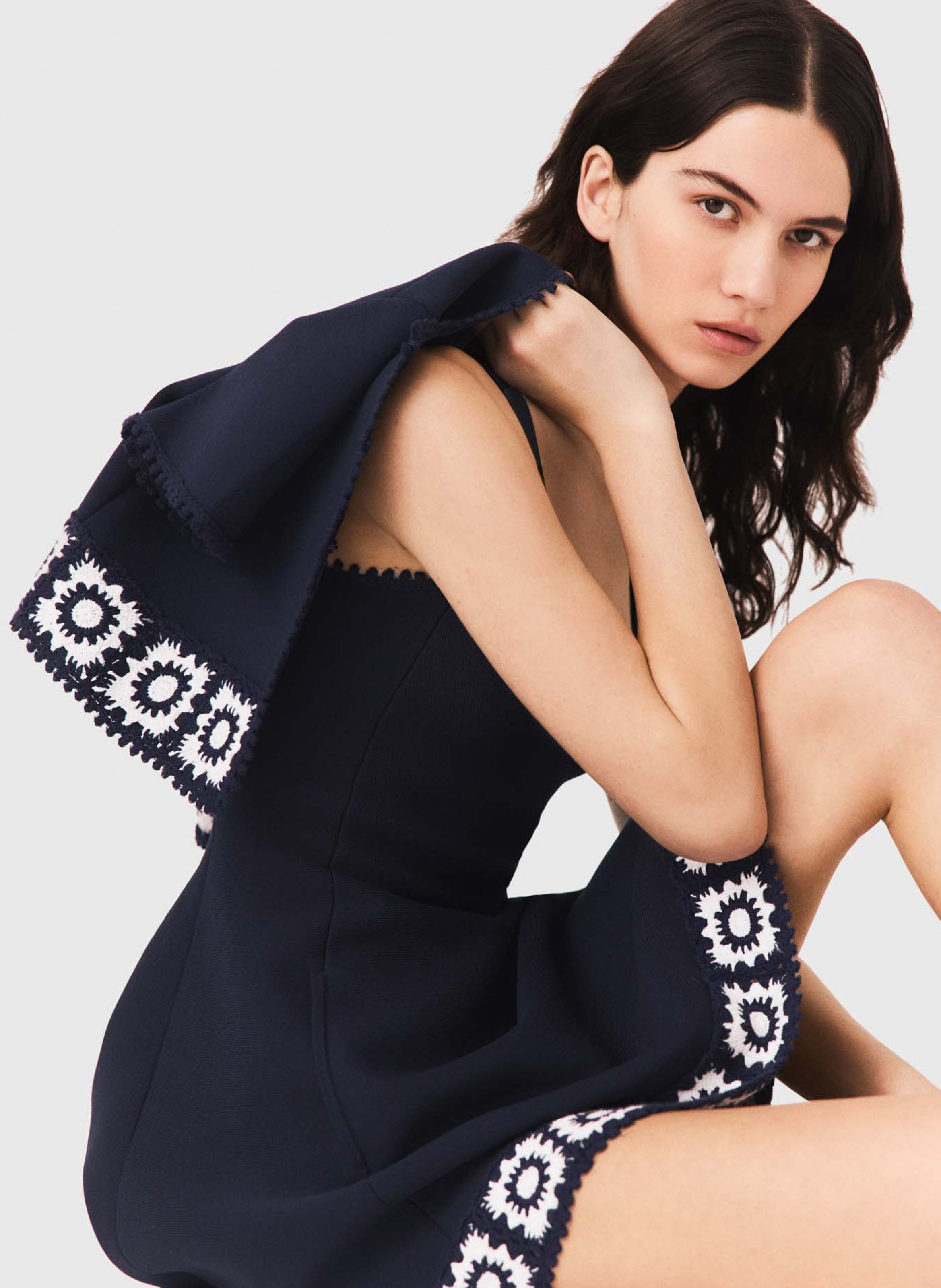 Robe courte évasée MAJE Bleu