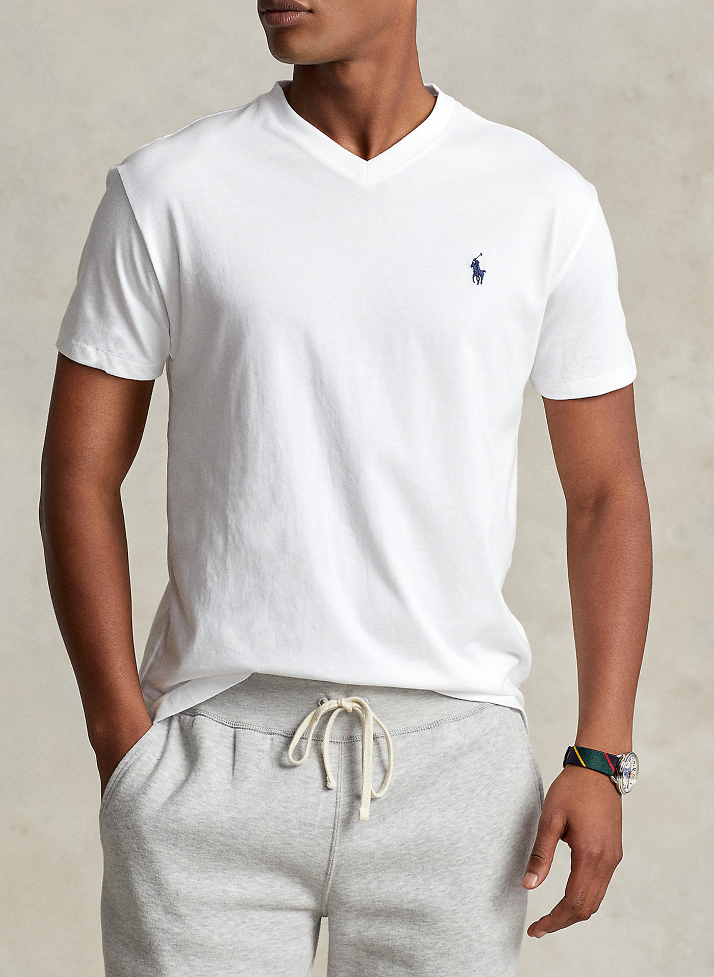 V-neck cotton T-shirt POLO RALPH LAUREN White