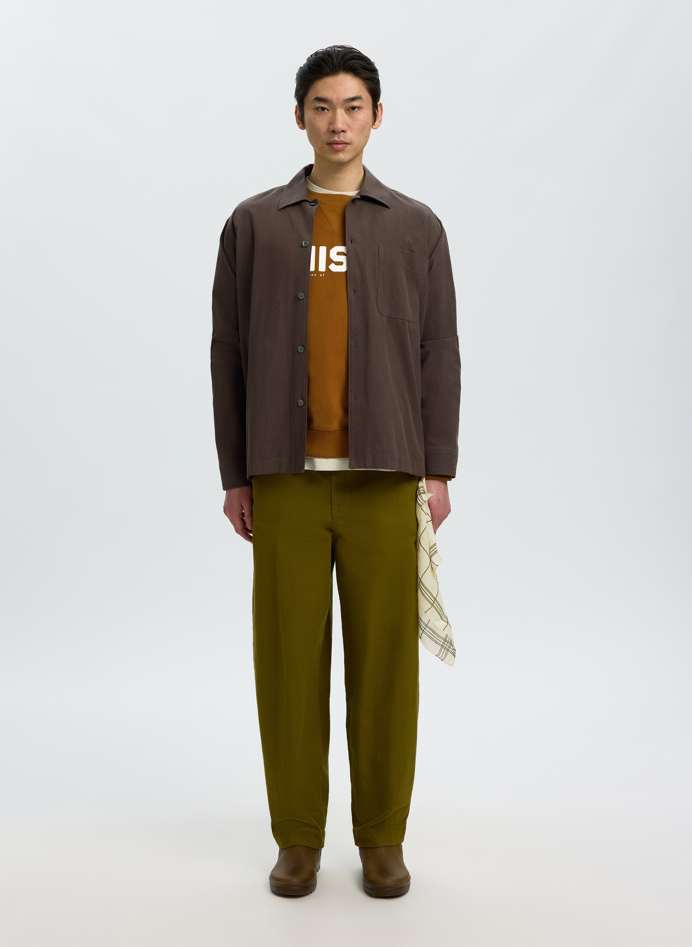 Rechte sweater met ronde hals en borduursel SELECTED Bruin