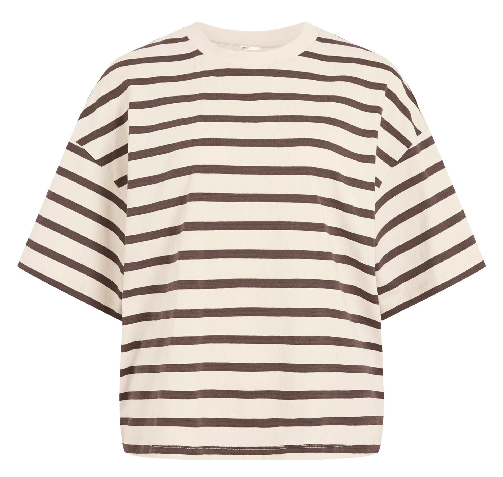 Oversize T-Shirt mit Rundhalsausschnitt aus Bio-Baumwolle ROUGE EDIT Beige