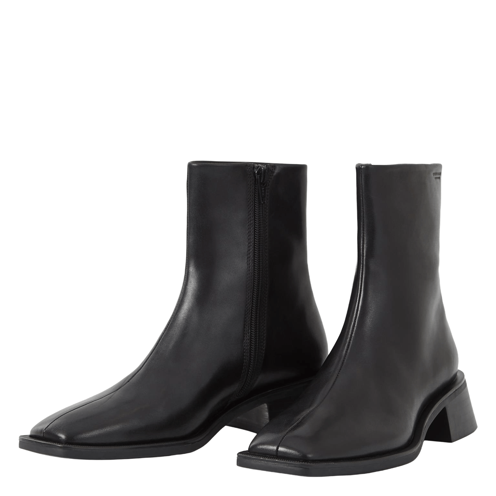 Square-toe leather ankle boots VAGABOND Black
