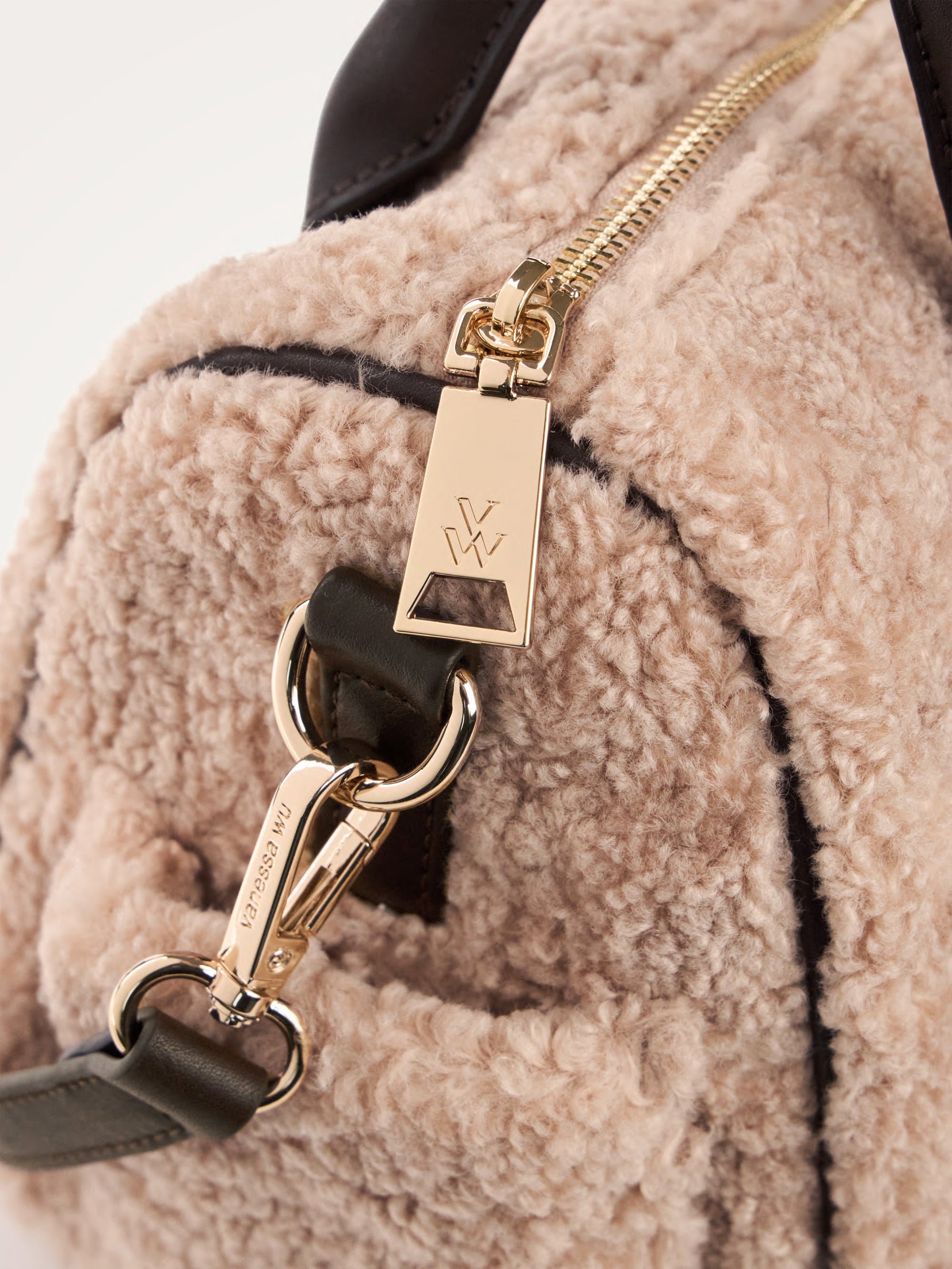 Mini bowling bag with shoulder strap | Beige VANESSA WU Women
