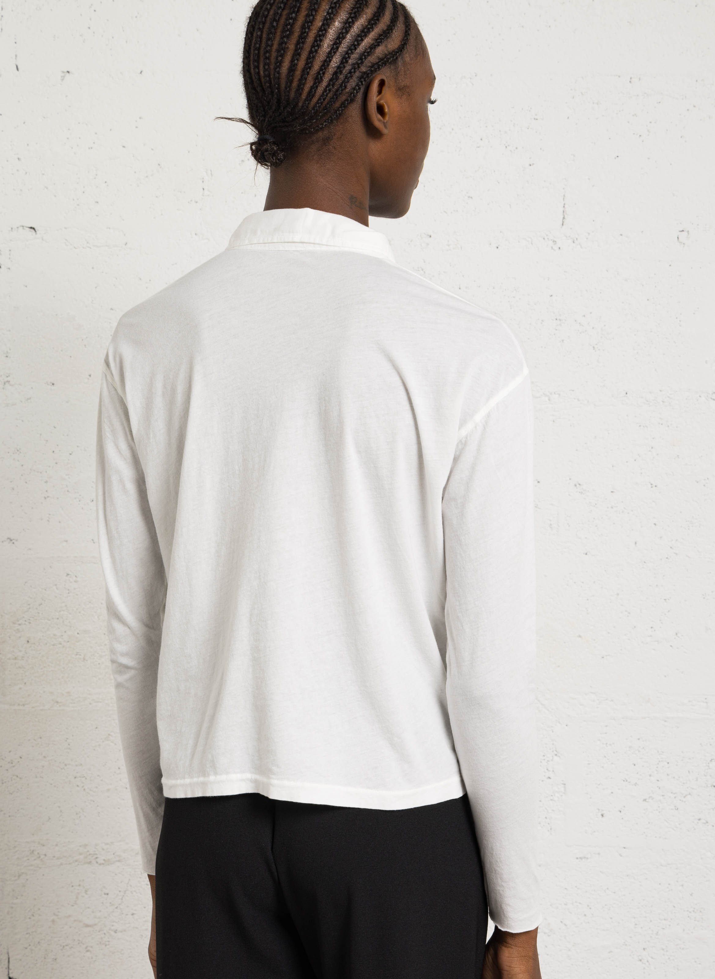 Chemise droite col classique en coton HARTFORD Blanc