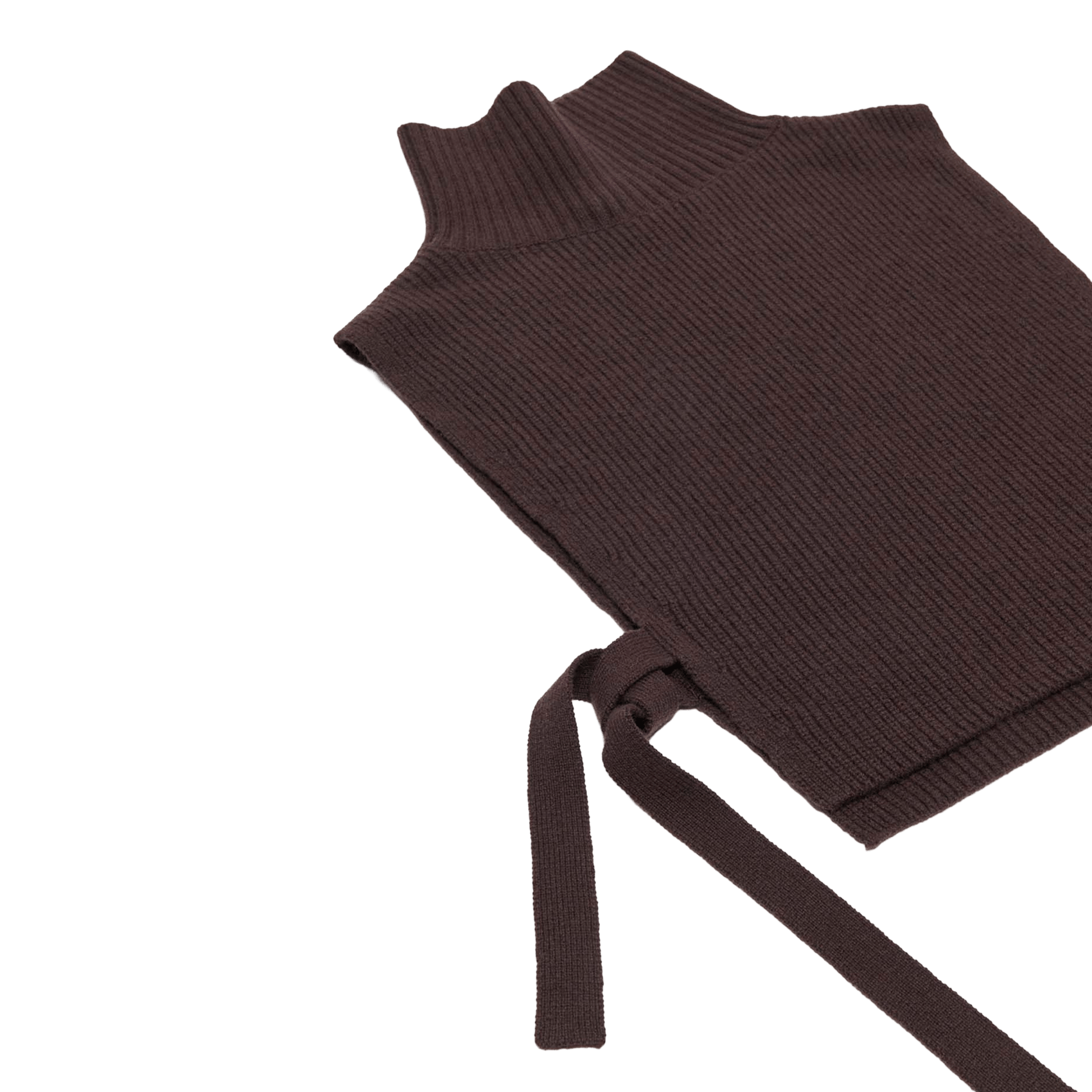 Pull col montant sans manches MAJE Marron