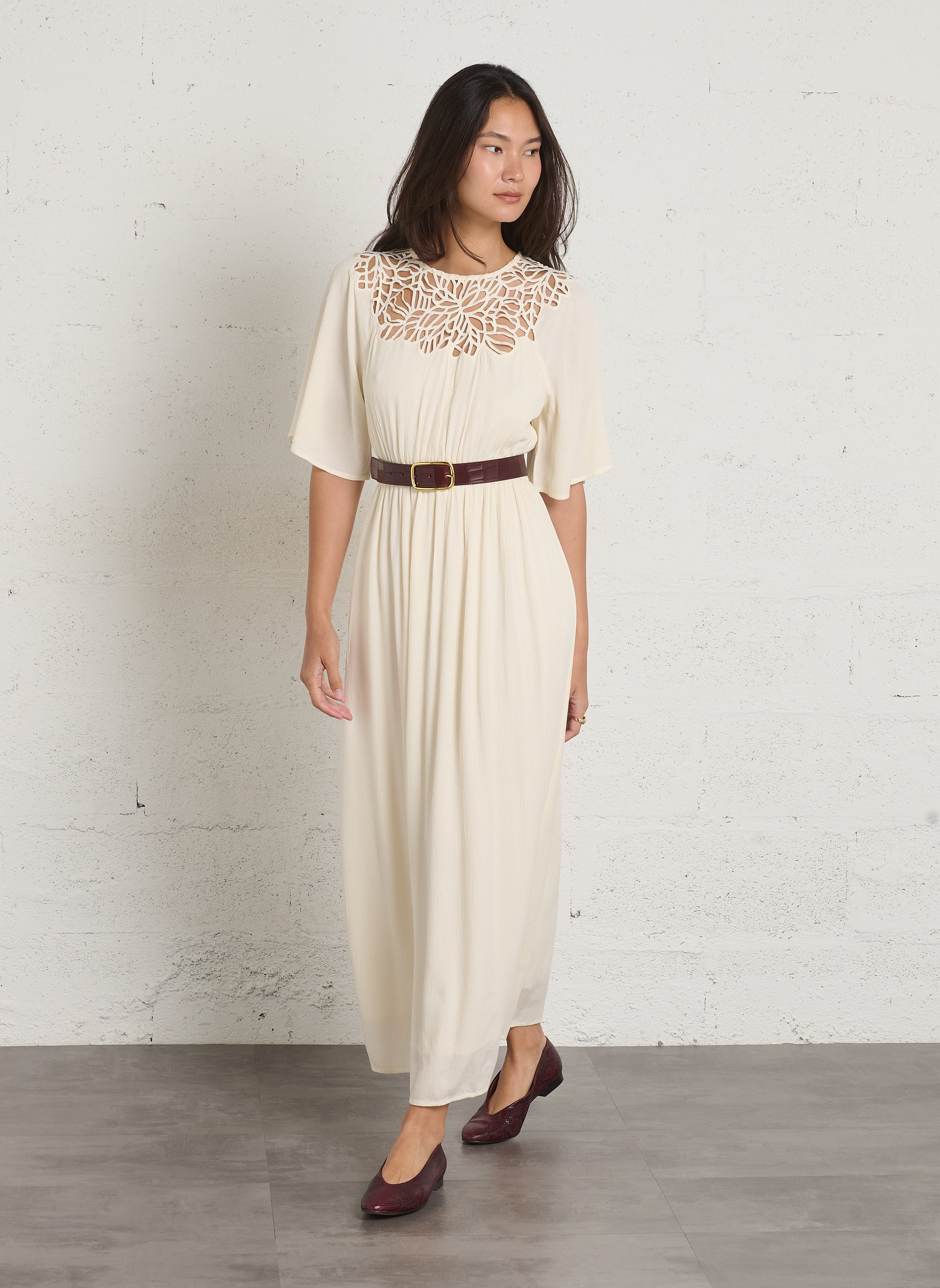 Long lace maxi dress MAISON 123 White