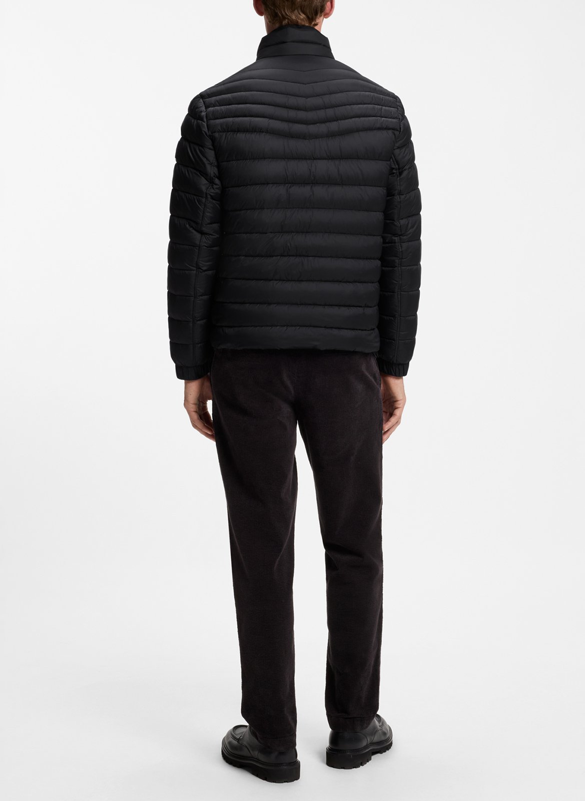 Quilted water-repellent and packable jacket with logo | Black BOSS Men