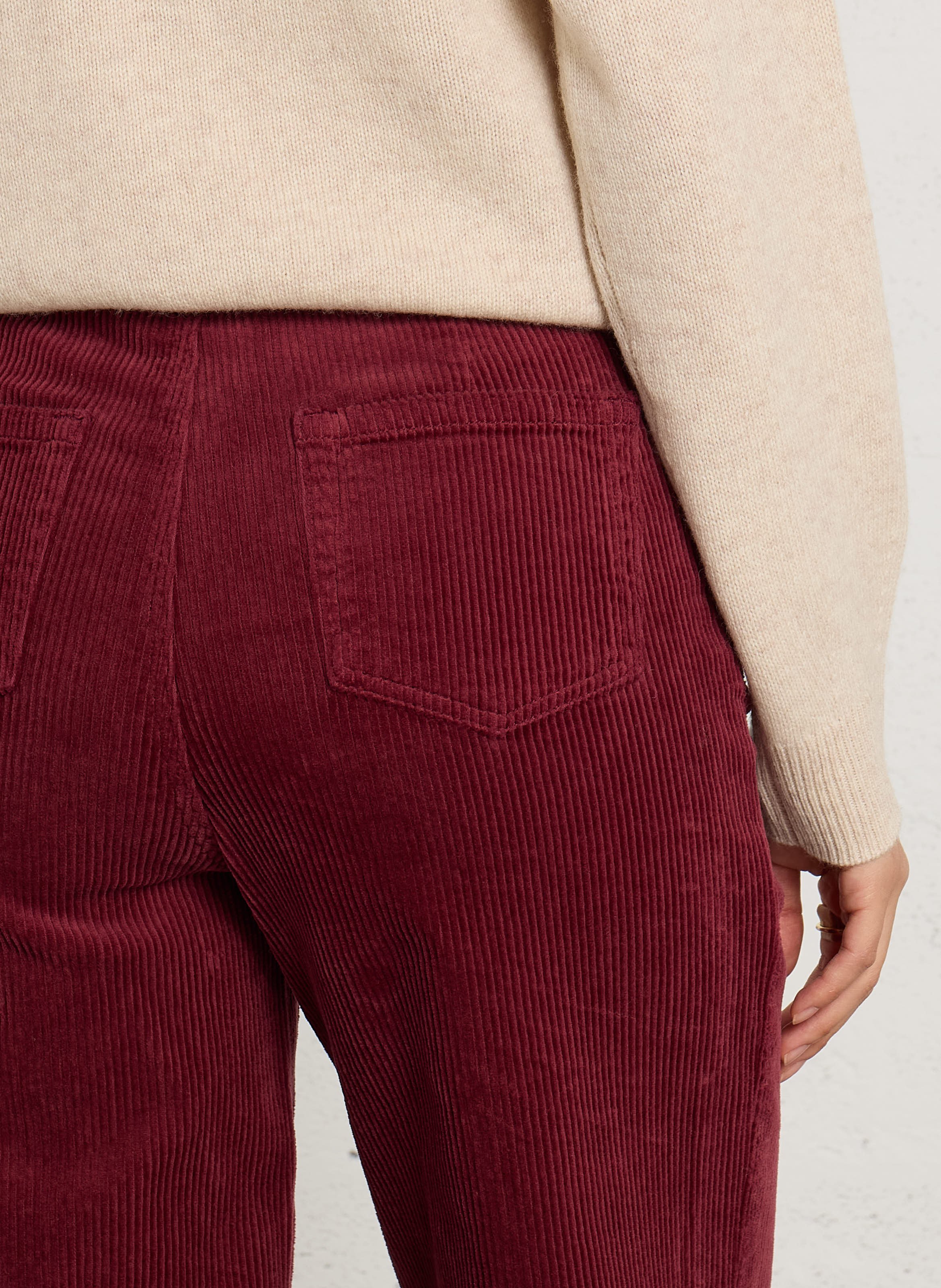 Wide-leg cotton-blend pants MAISON 123 Red
