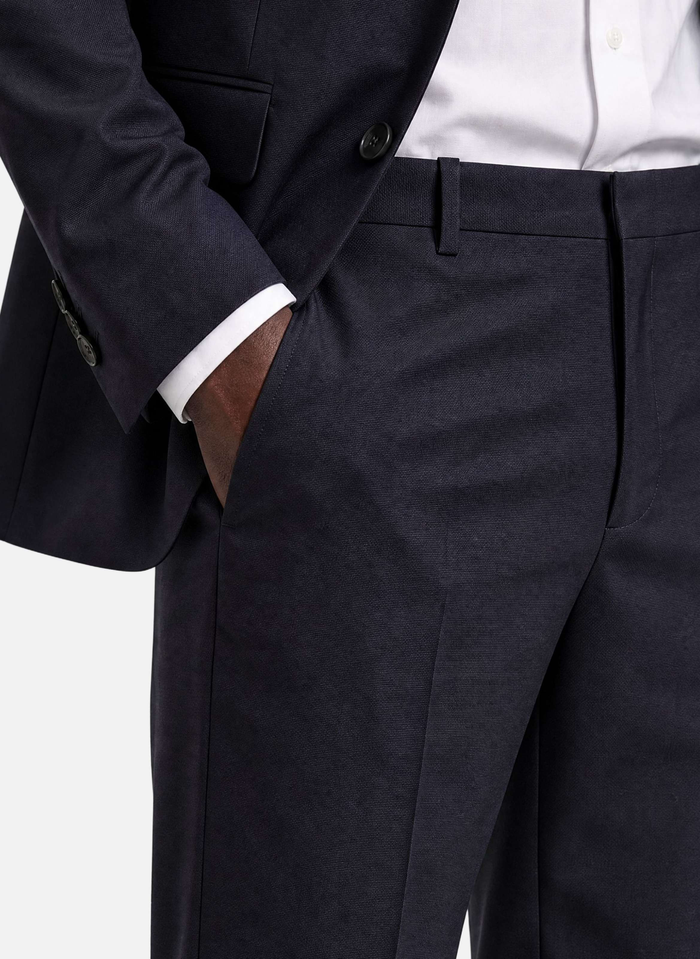 Navy straight-leg wool suit trousers THE KOOPLES Blue