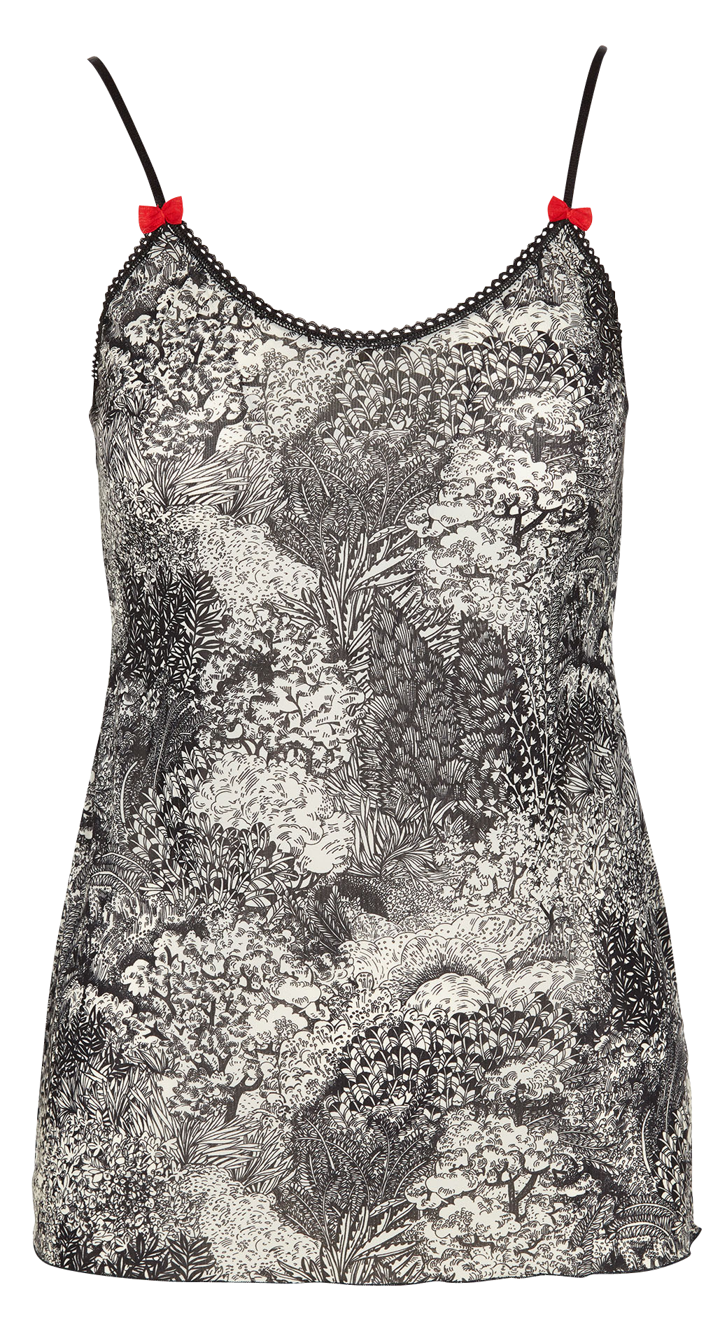 Caraco imprimé en microfibre à bretelles MOMONI Noir