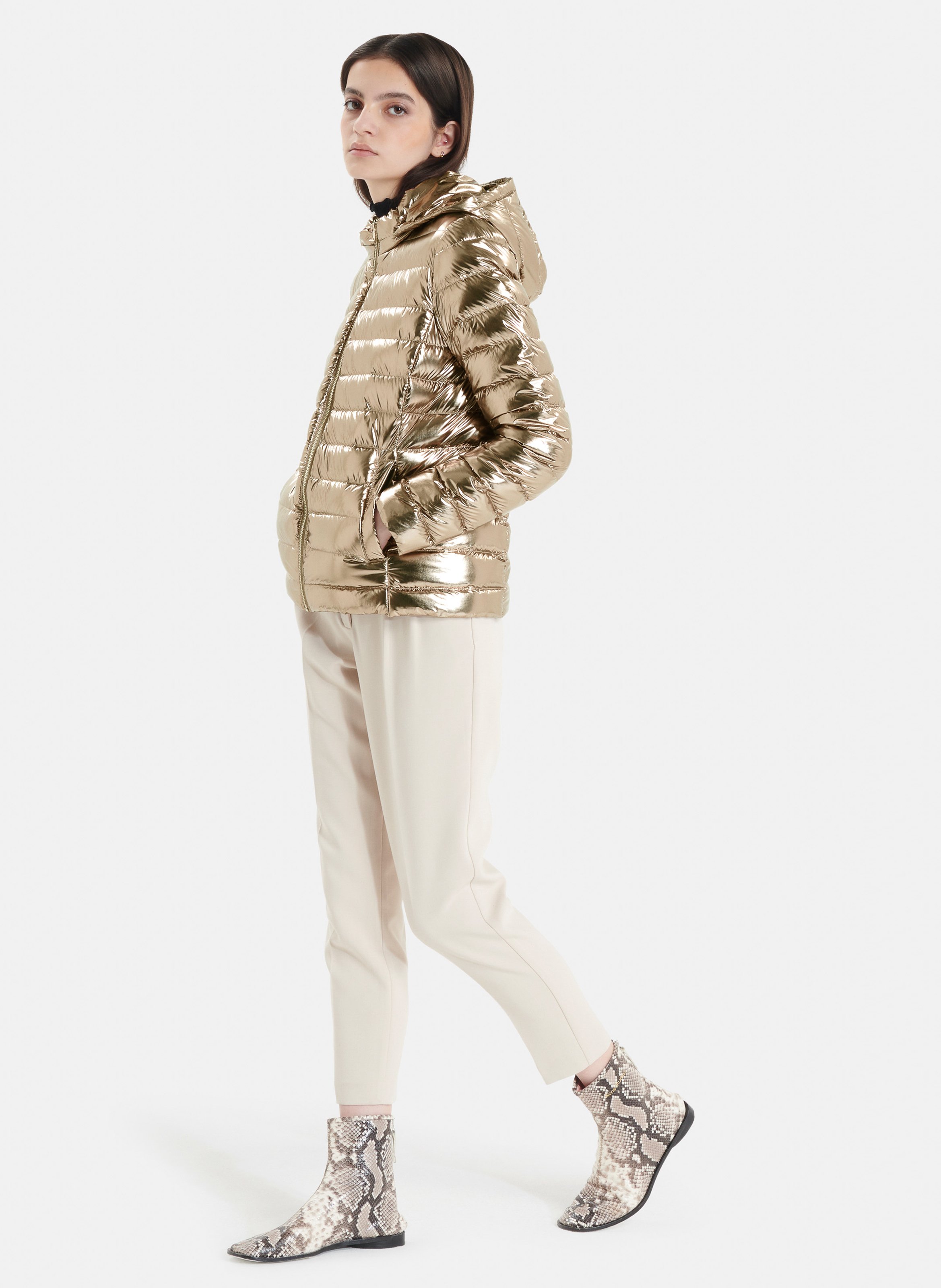 Glanzend, Recht Donsjack Rose Gold Zapa - Dames | Place des Tendances