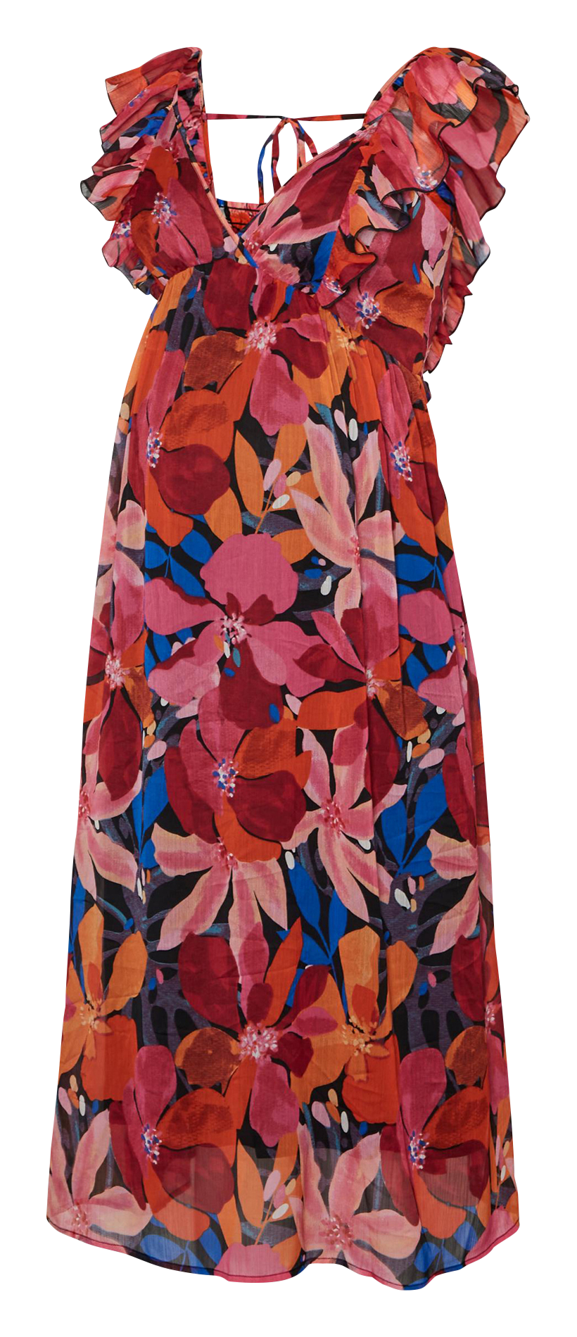Short printed V-neck dress MAMALICIOUS Multicolored