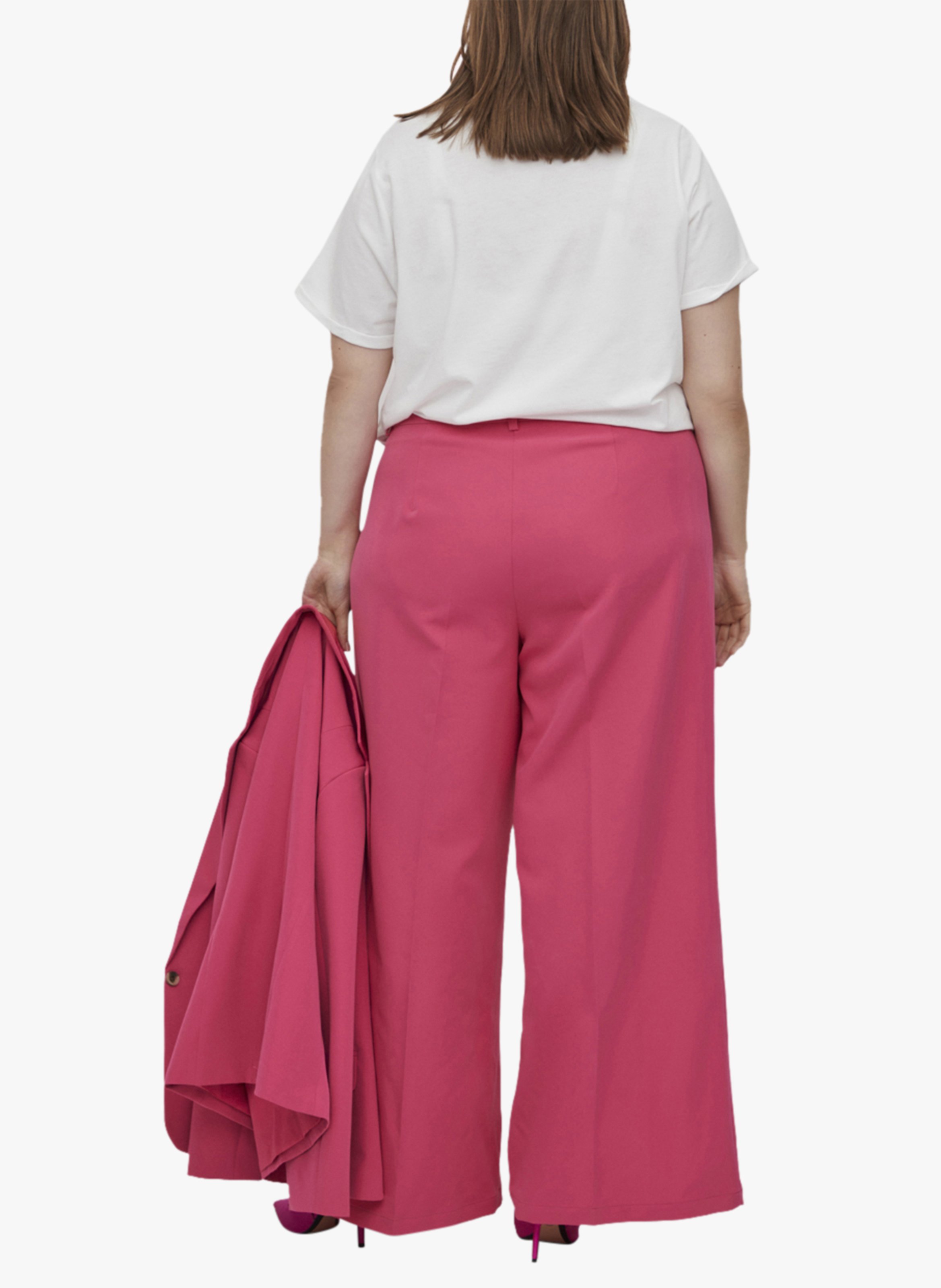 Pantalon large taille haute EVOKED Rose