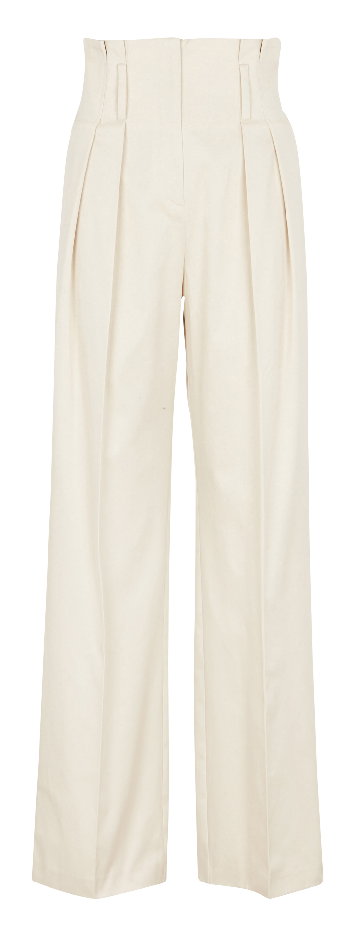 High-waisted straight pleated cotton pants IRO White