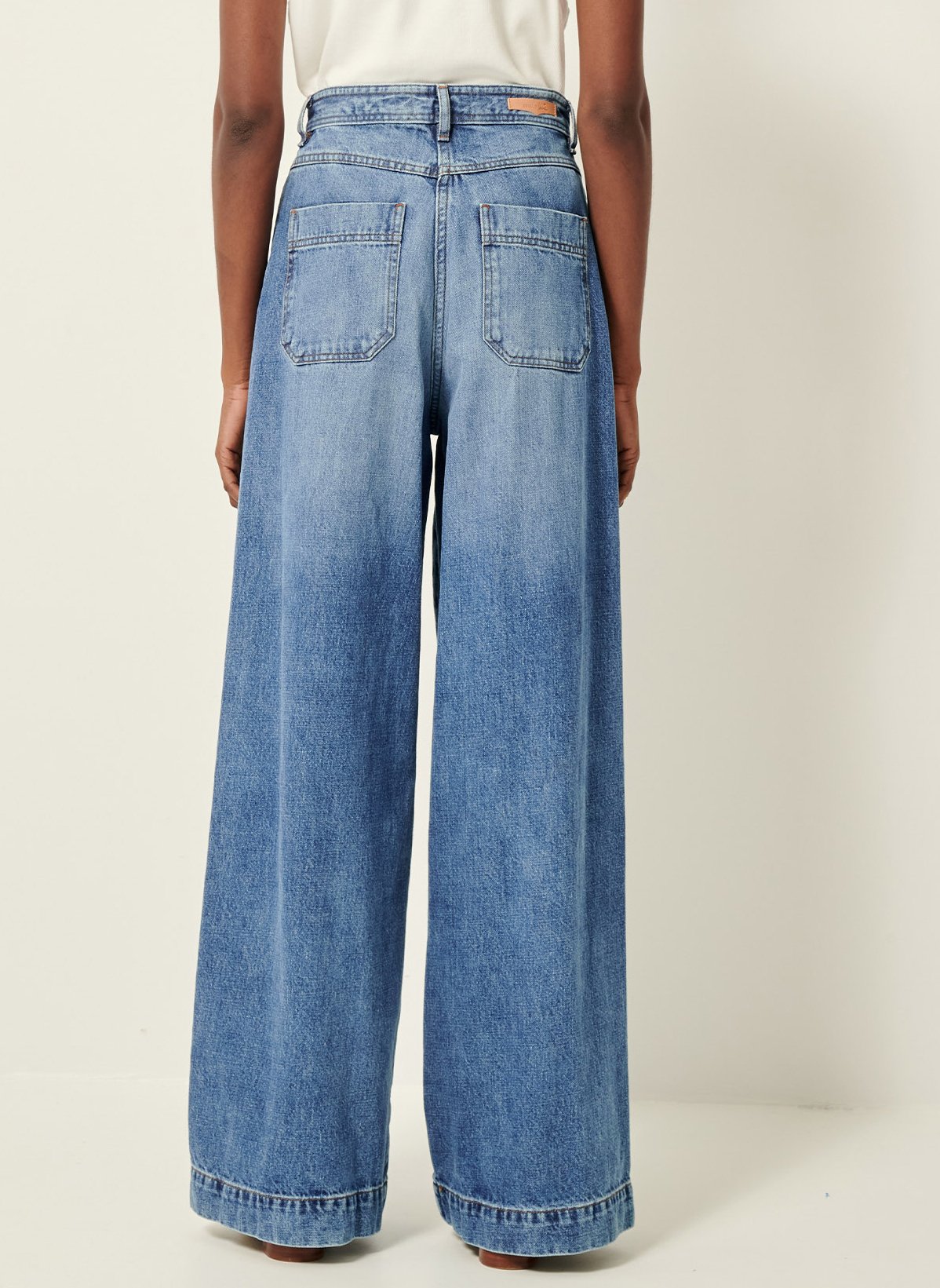 Jean ample taille haute en coton SESSUN Bleu