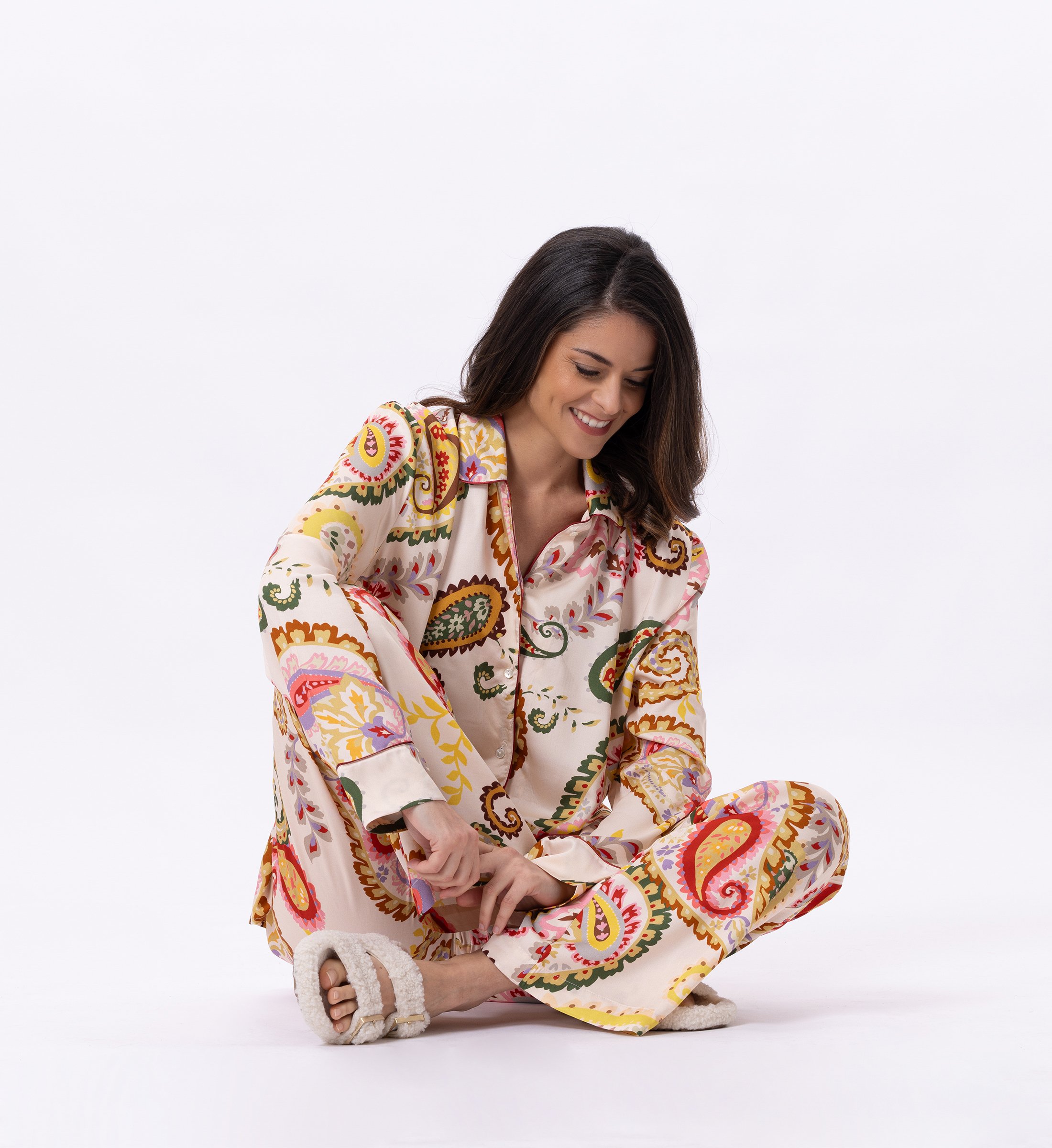 Buttoned viscose pyjama LE CHAT Multicolored