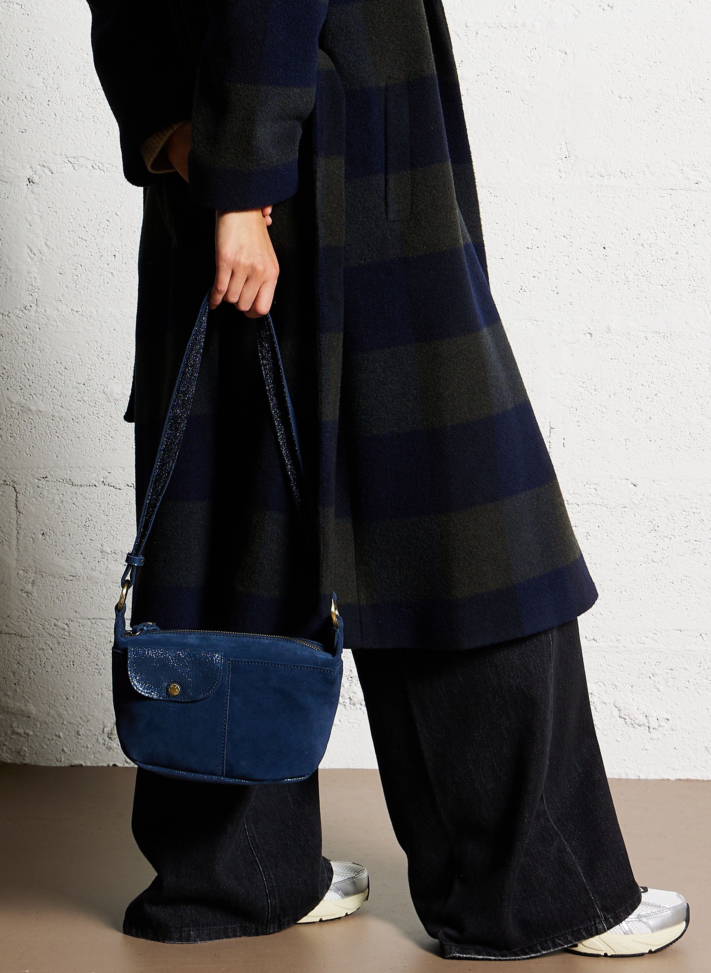 Leren crossbodytas  MILA LOUISE Blauw