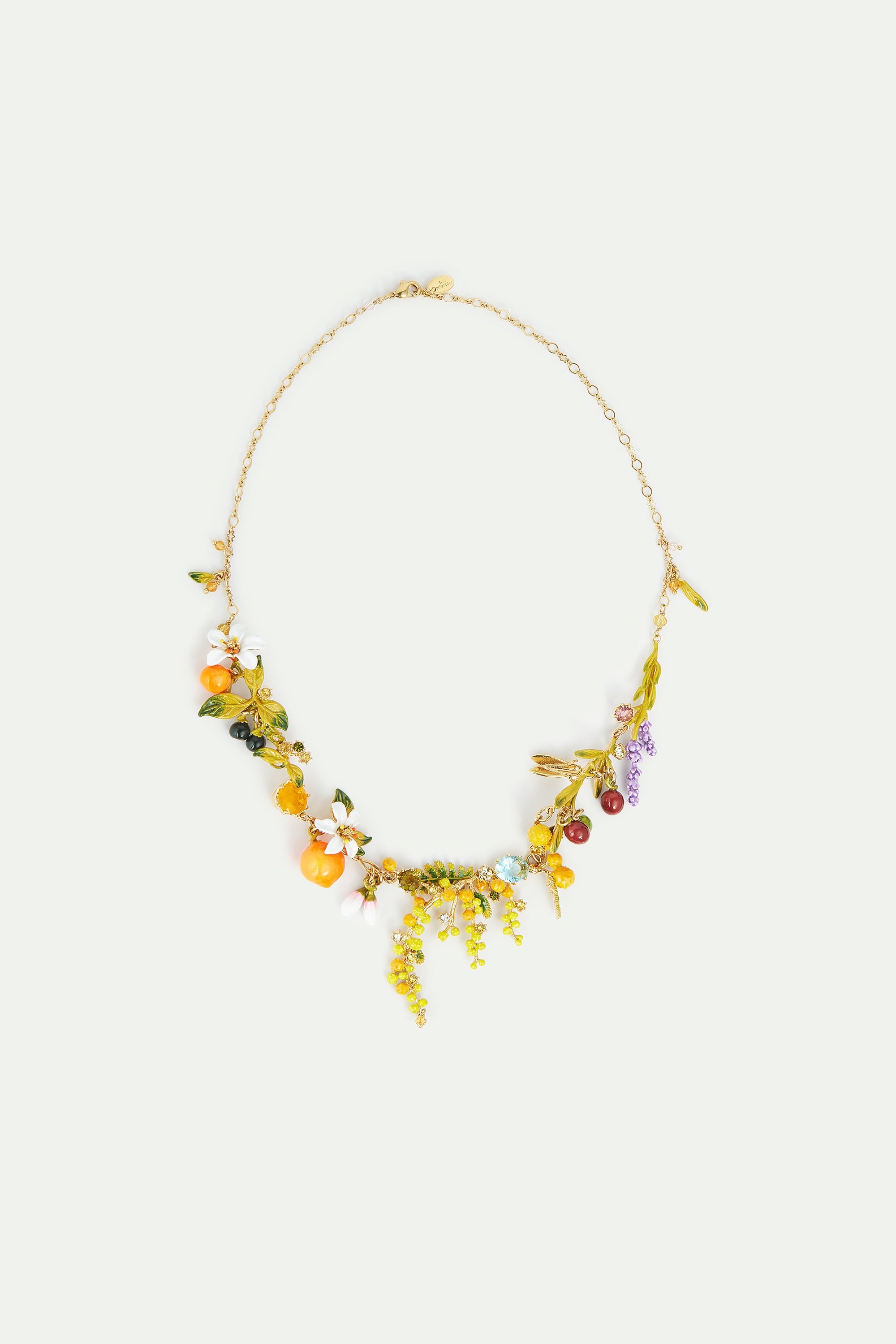 Provence garden bouquet bib necklace LES NEREIDES Multicolored
