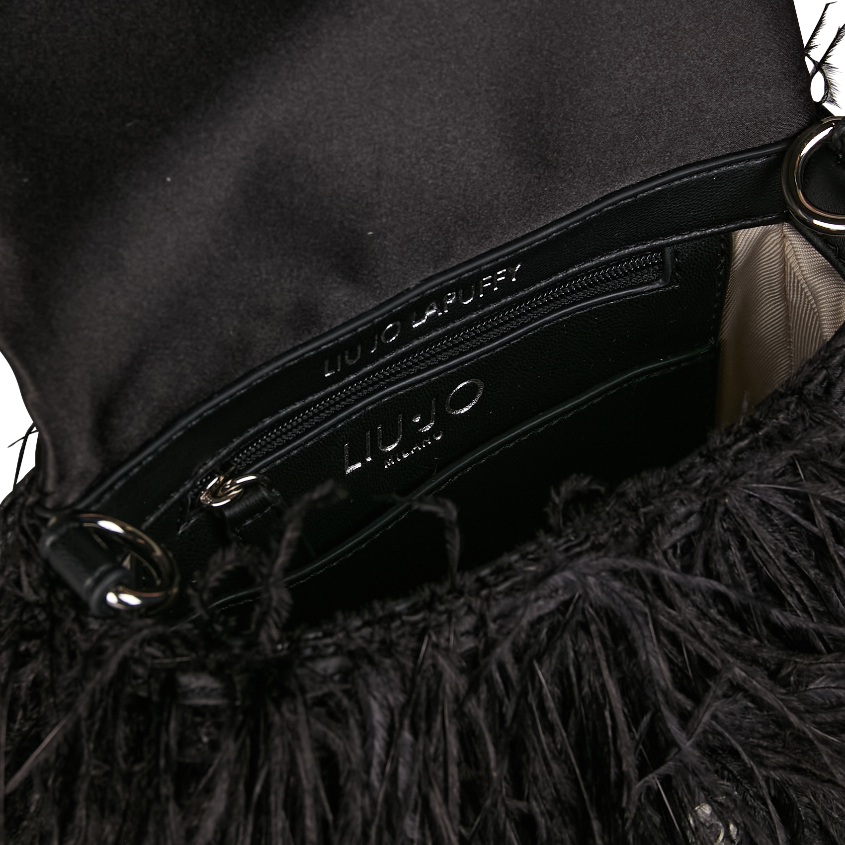 Sac porté épaule avec plume  LIU JO Noir