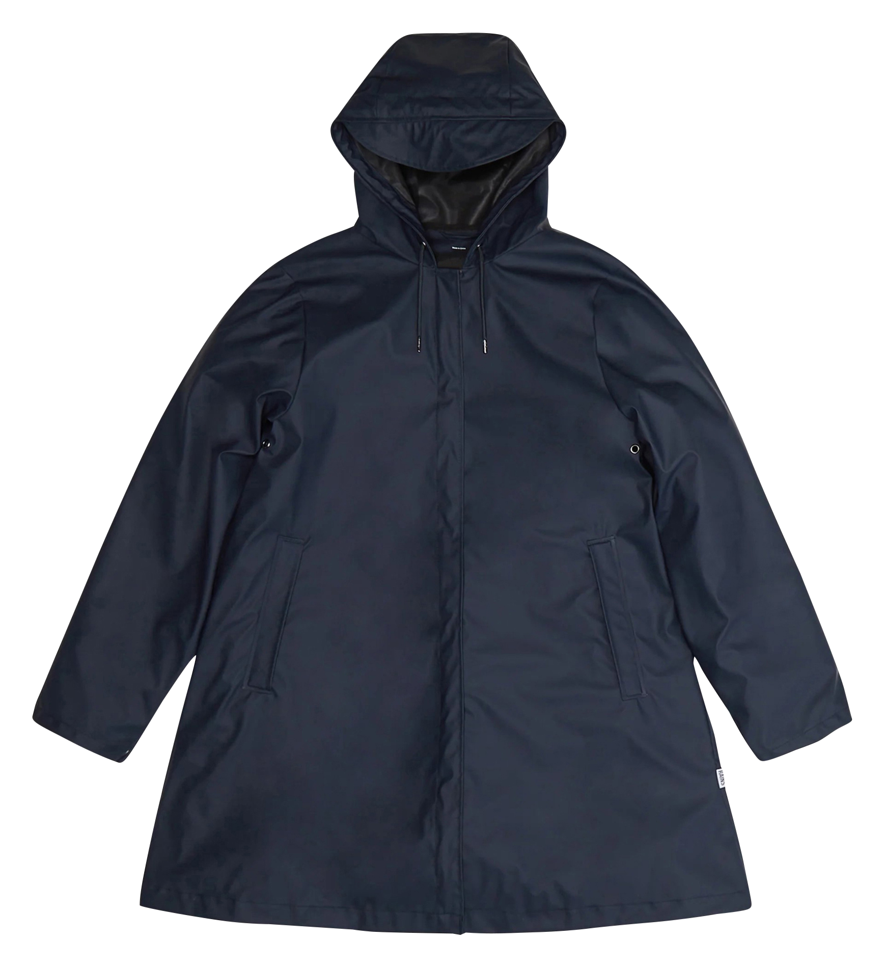 Hooded straight raincoat RAINS Blue