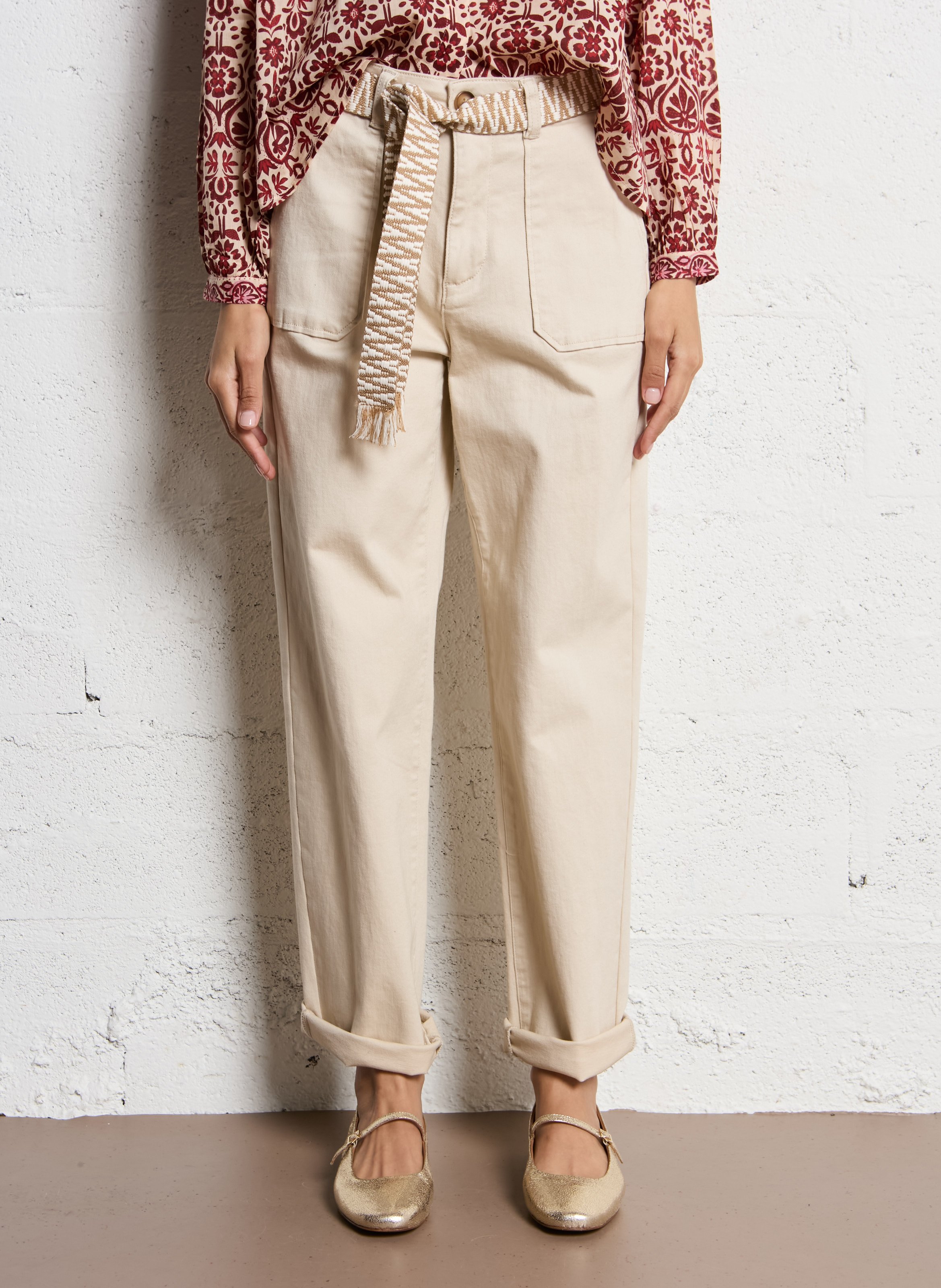 Straight-leg cotton velvet pants LA PETITE ETOILE