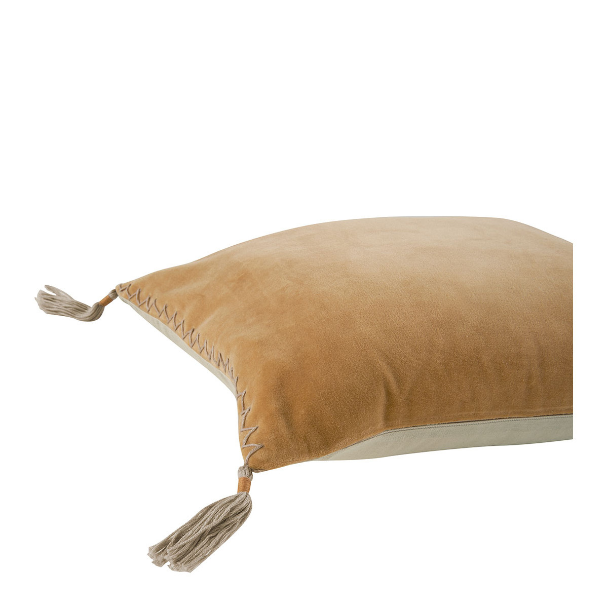 Mattéo cotton velvet cushion cover BLANC D'IVOIRE Orange